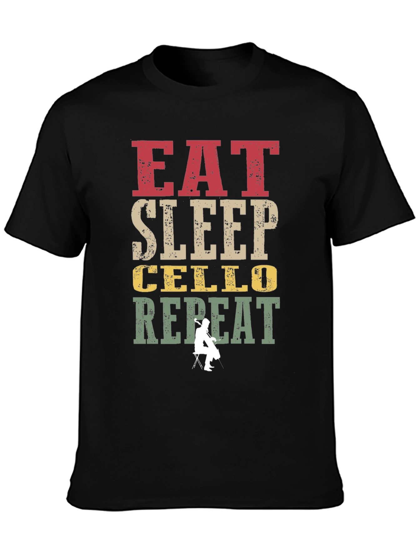 Eat Sleep Cello Repeat Graphic T-Shirt