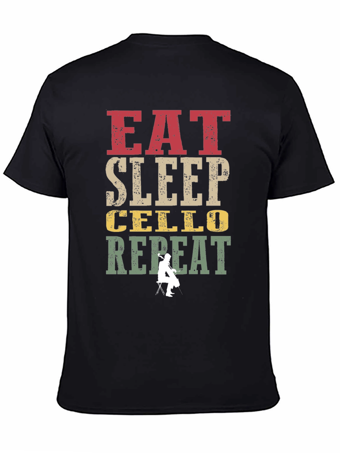 Eat Sleep Cello Repeat Graphic T-Shirt
