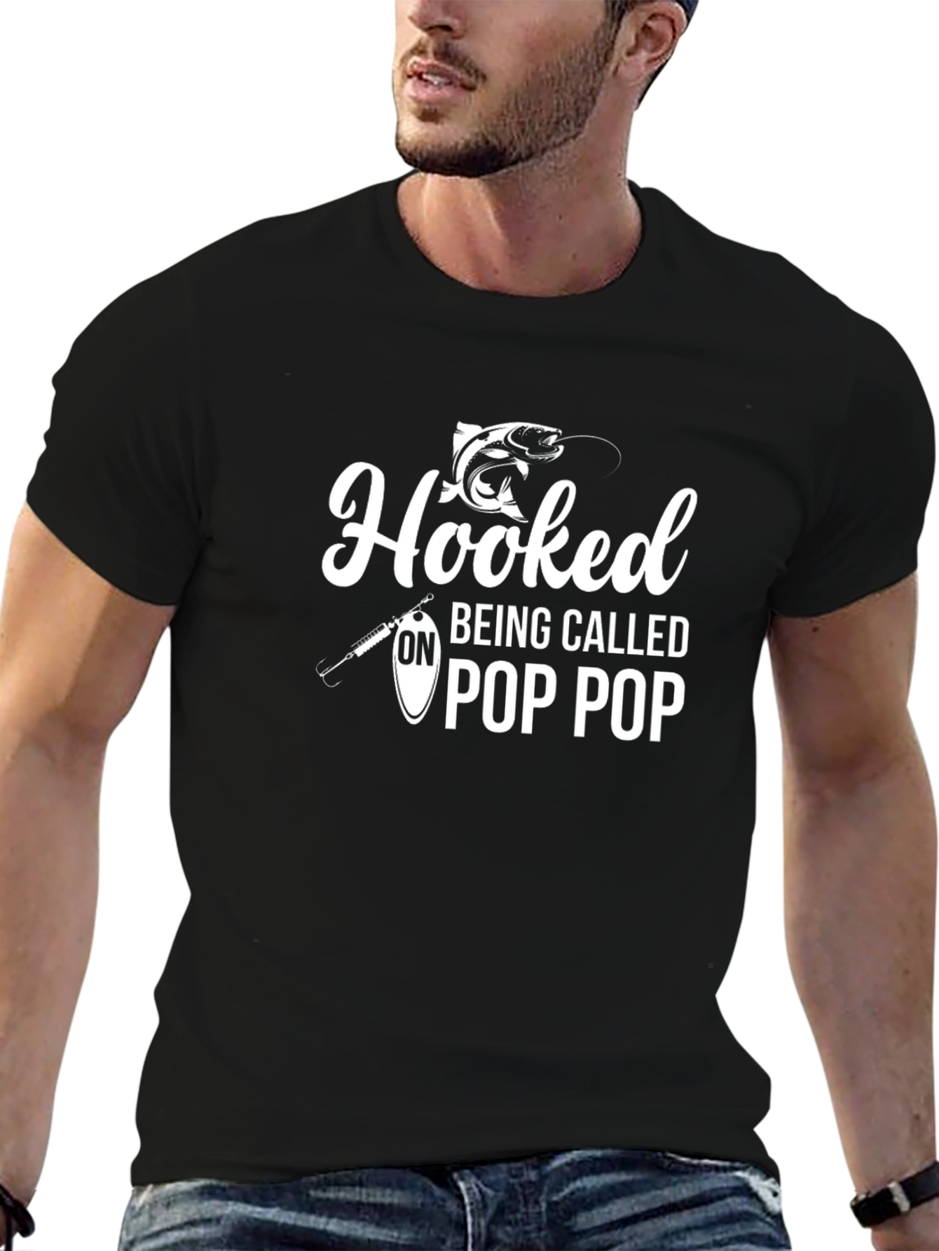 Hooked on Pop Pop Fishing T-Shirt