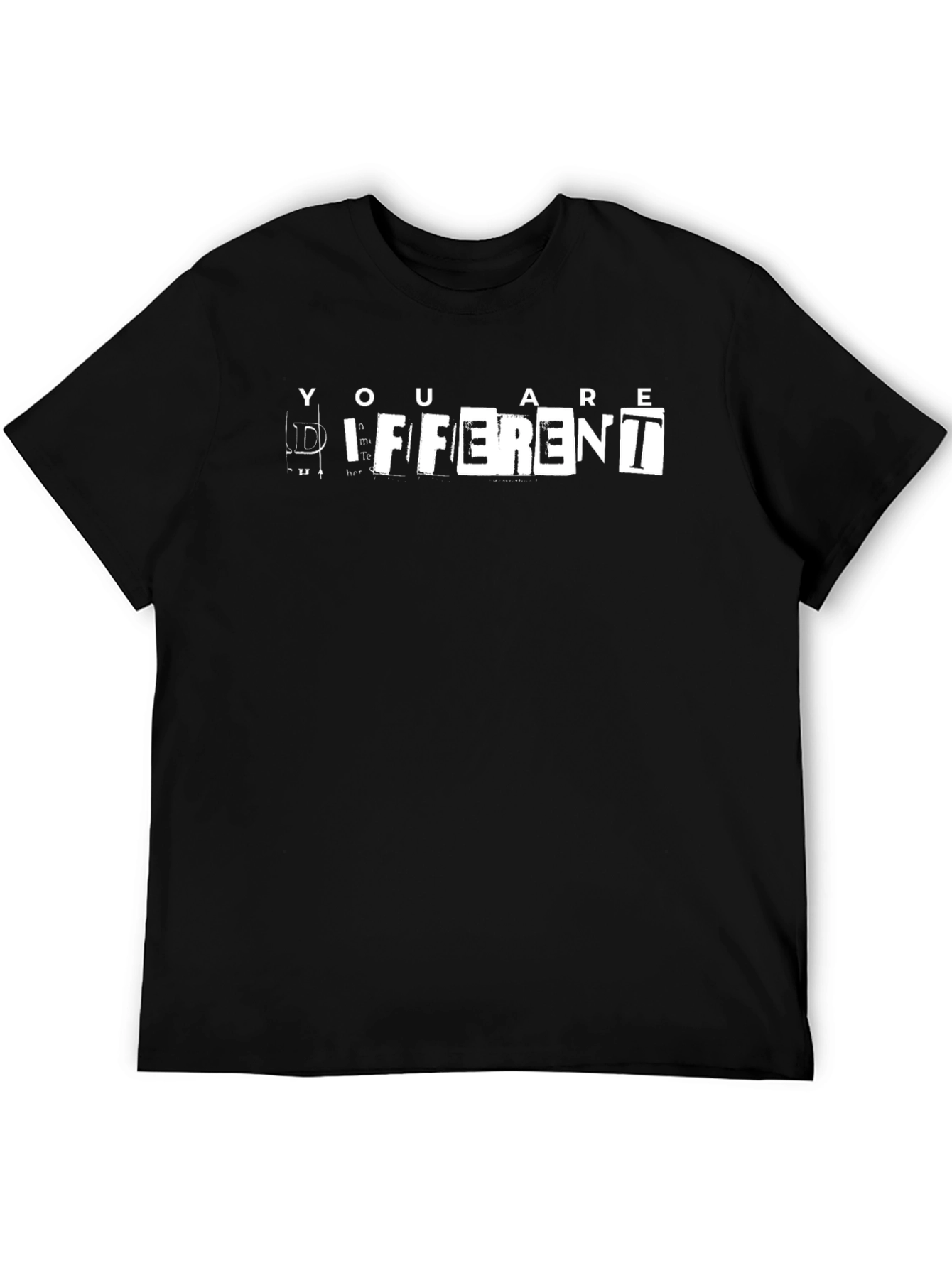 Unique You are Different Graphic Black T-Shirt