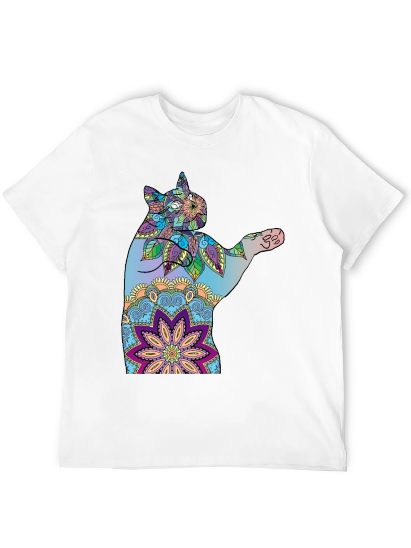 Colorful Cat Mandala T-Shirt