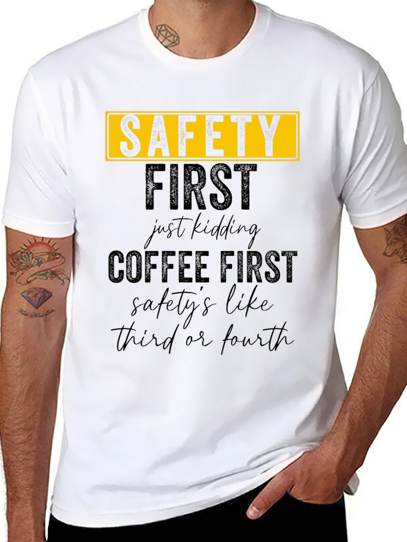 Safety First Coffee First Graphic Tee