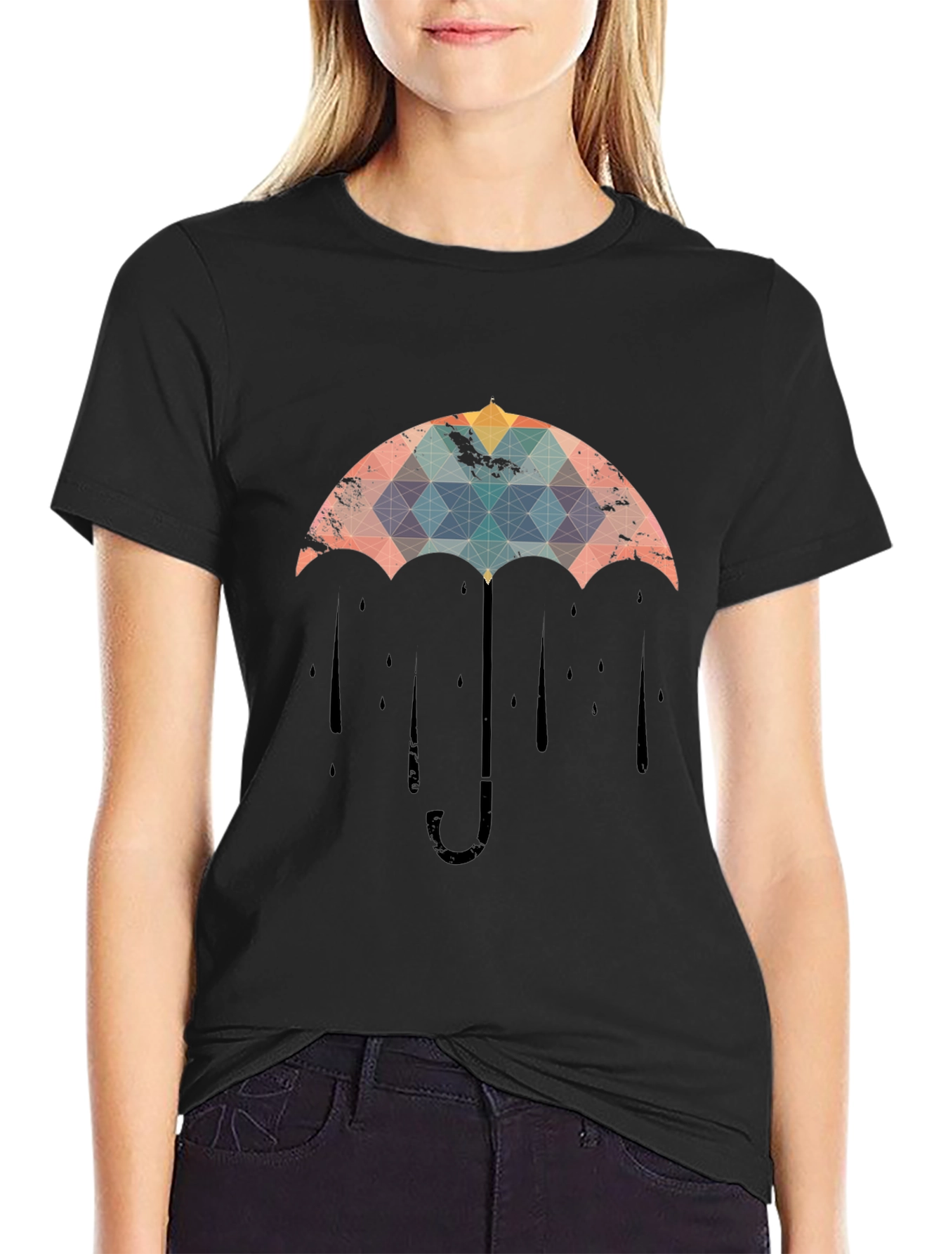 Geometric Umbrella Graphic Tee - Stylish Menswear