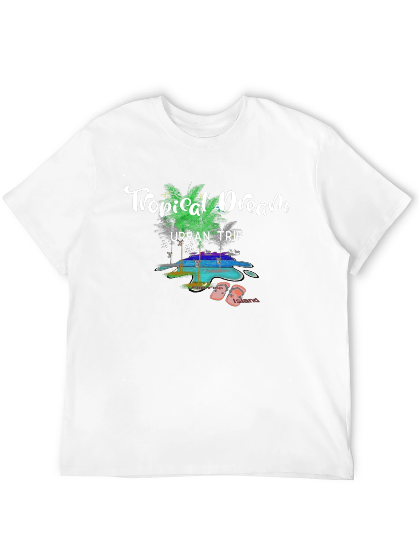 Tropical Dream Urban Trip Black T-Shirt