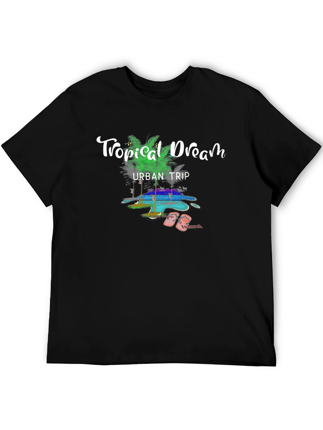 Tropical Dream Urban Trip Black T-Shirt