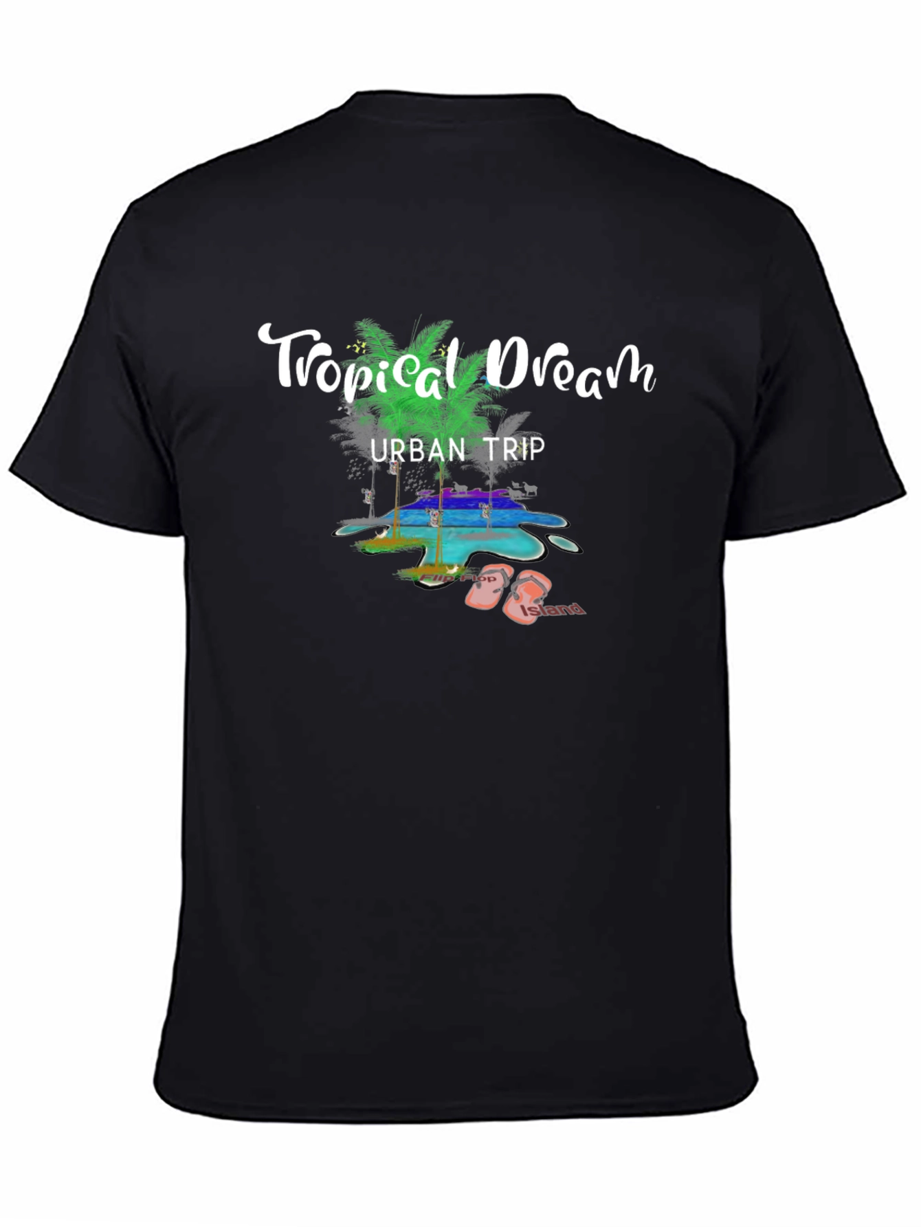 Tropical Dream Urban Trip Black T-Shirt