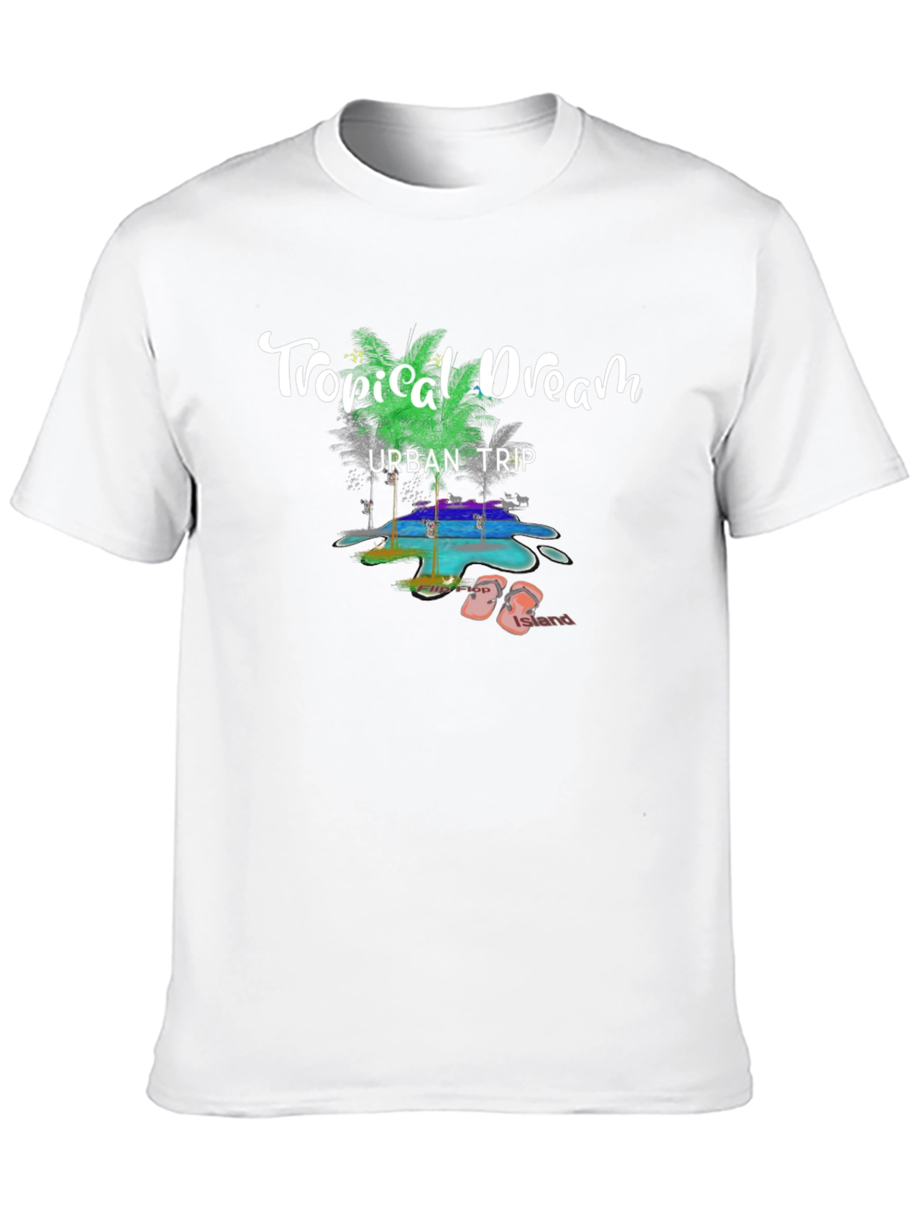 Tropical Dream Urban Trip Black T-Shirt