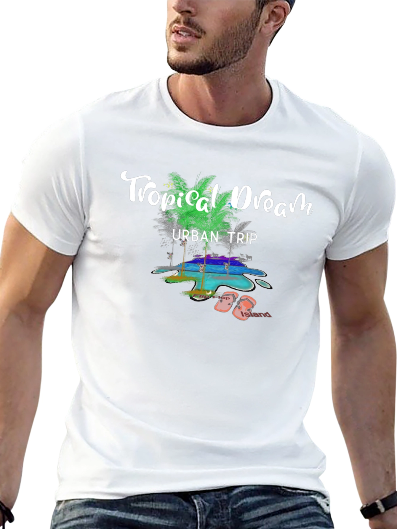 Tropical Dream Urban Trip Black T-Shirt