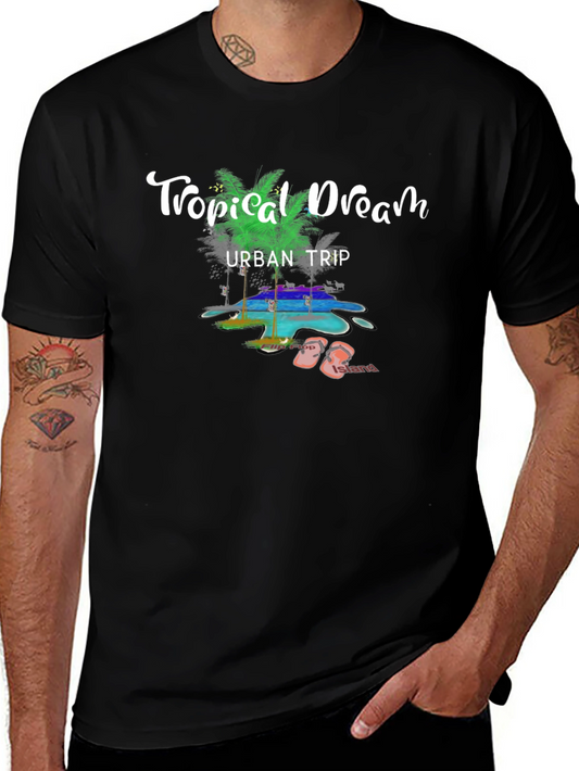 Tropical Dream Urban Trip Black T-Shirt