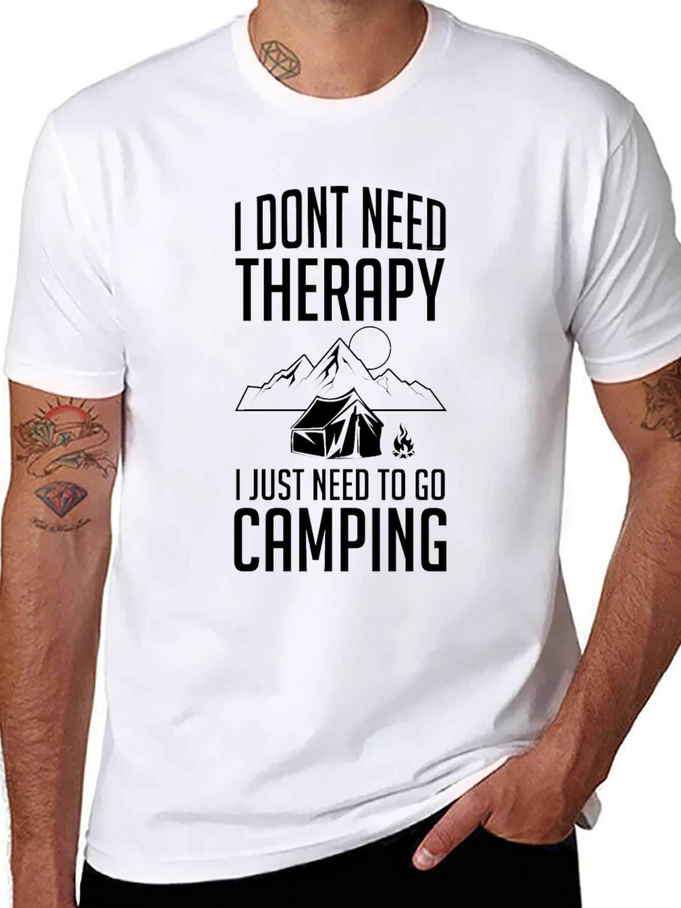 I Dont Need Therapy Camping Graphic Tee