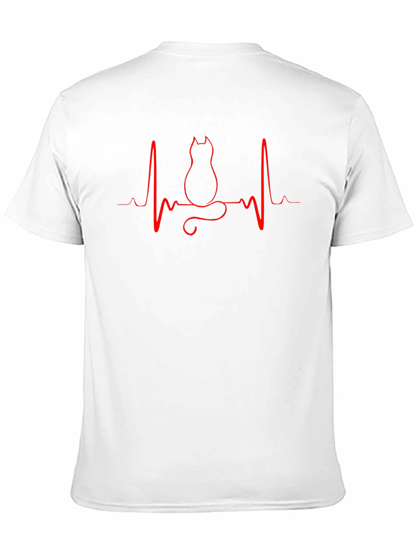Cat Heartbeat Graphic T-Shirt - Unisex Cotton Tee