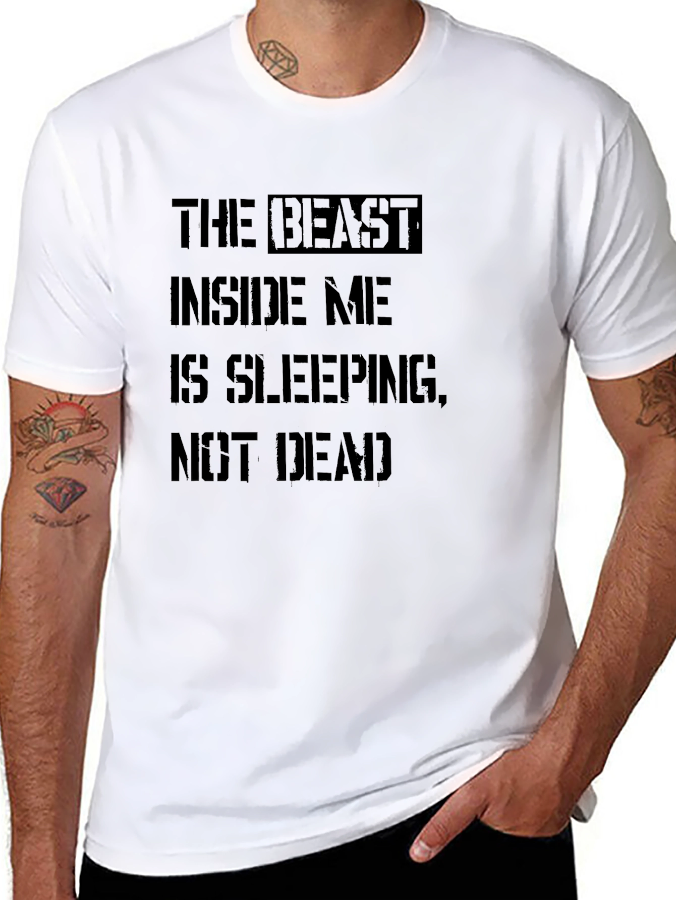 Beast Inside Me T-Shirt - Black Graphic Tee