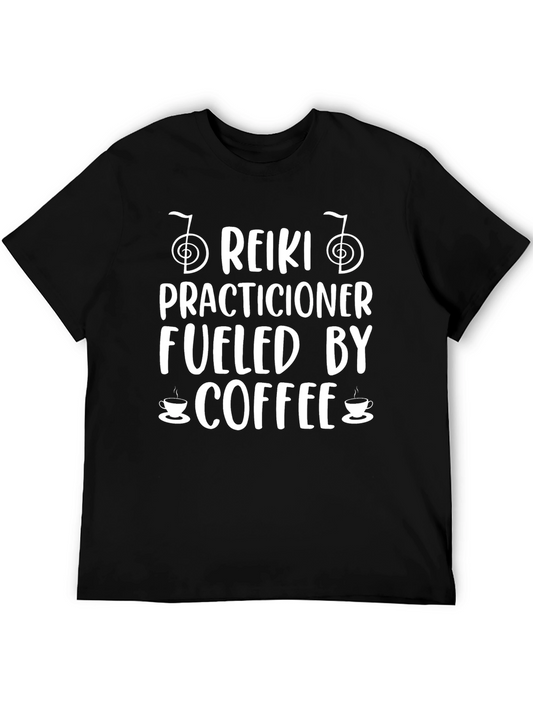 Reiki Practitioner Fueled by Coffee Black T-Shirt