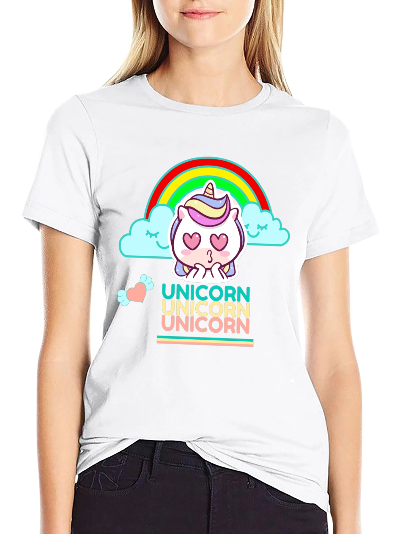 Cute Cartoon Unicorn Graphic Tee