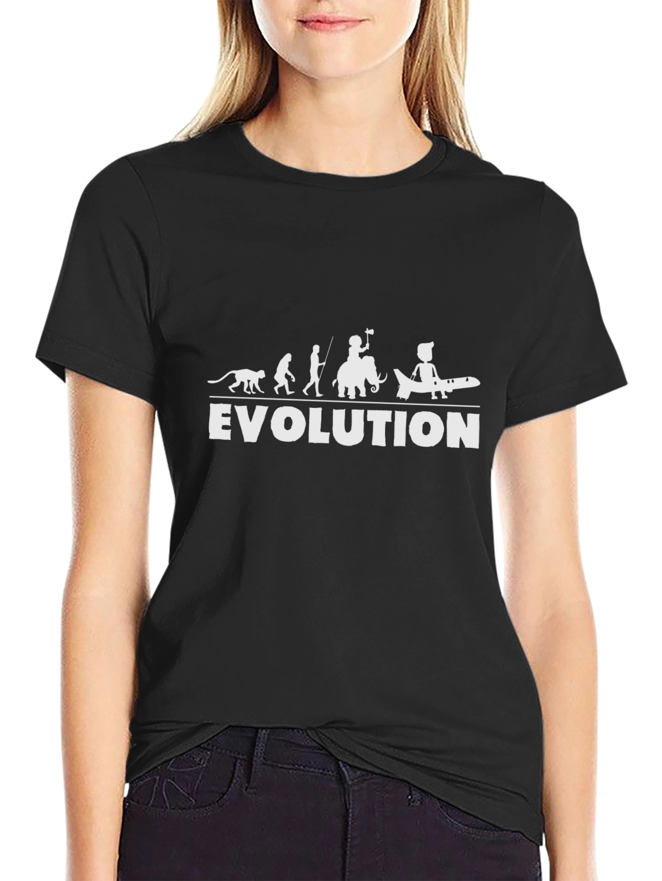 Evolution T-Shirt Funny Human Airplane Tee