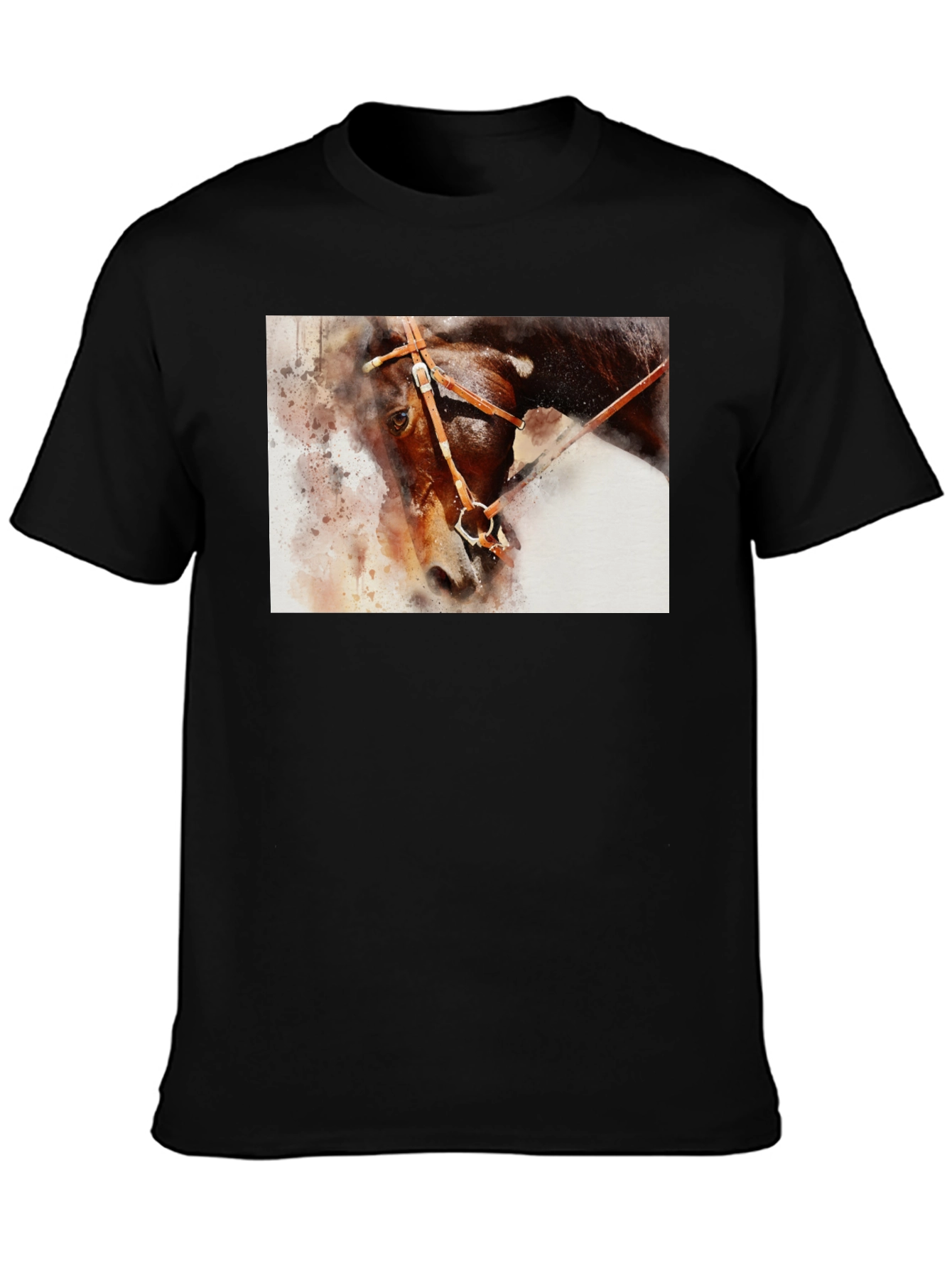 Horse Painting Graphic Black T-Shirt