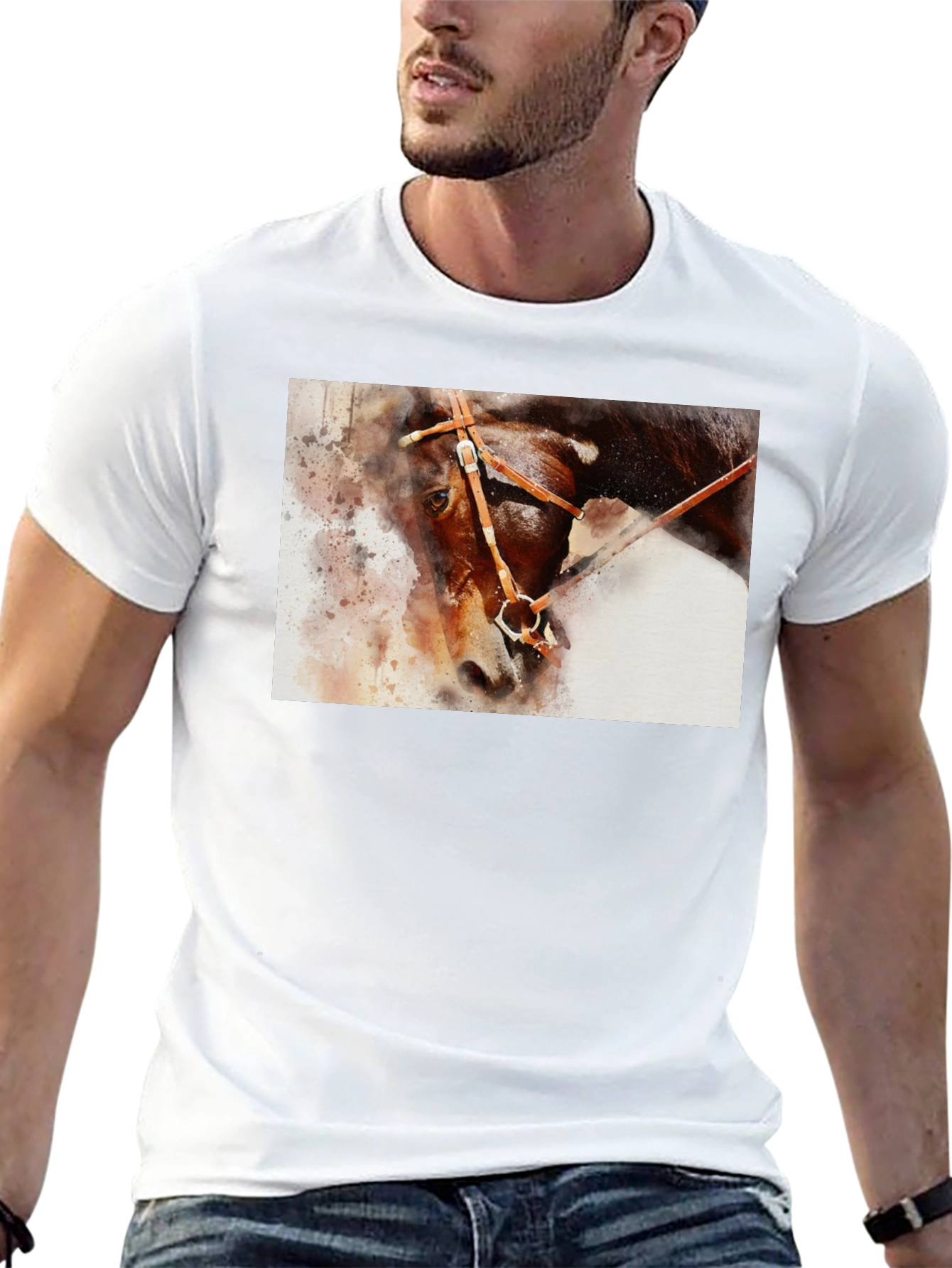 Horse Painting Graphic Black T-Shirt