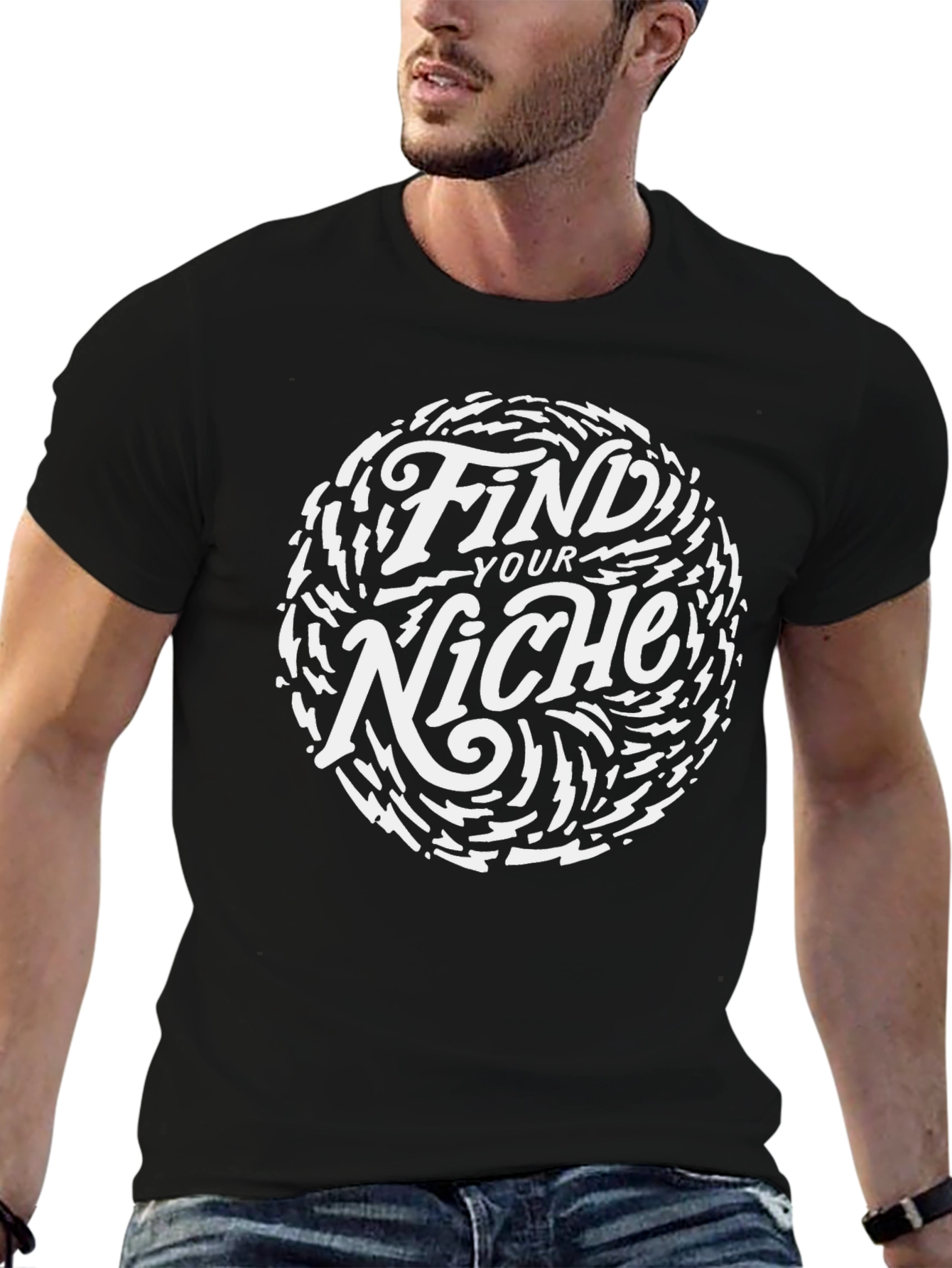 Find Your Niche Graphic Black T-Shirt
