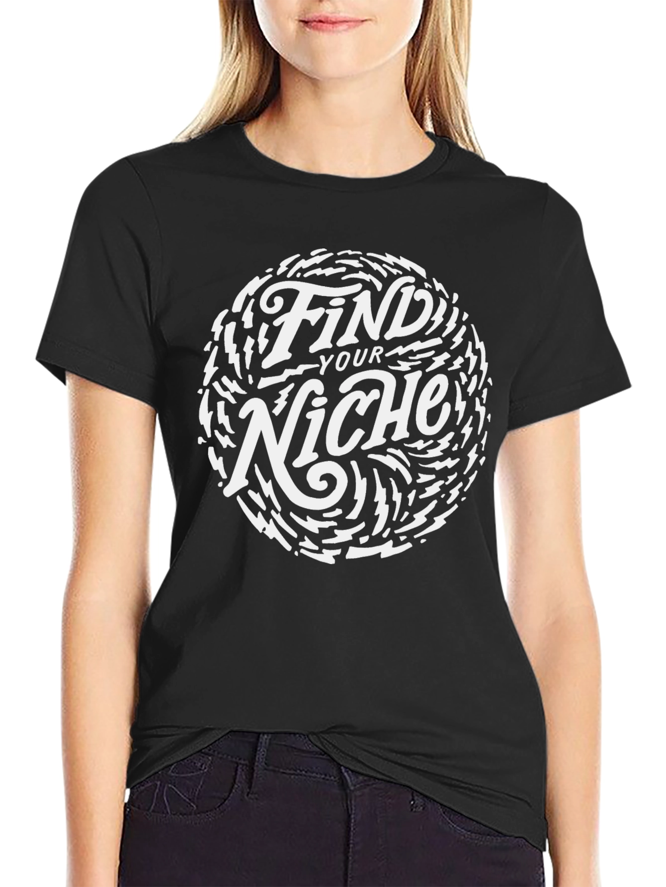 Find Your Niche Graphic Black T-Shirt