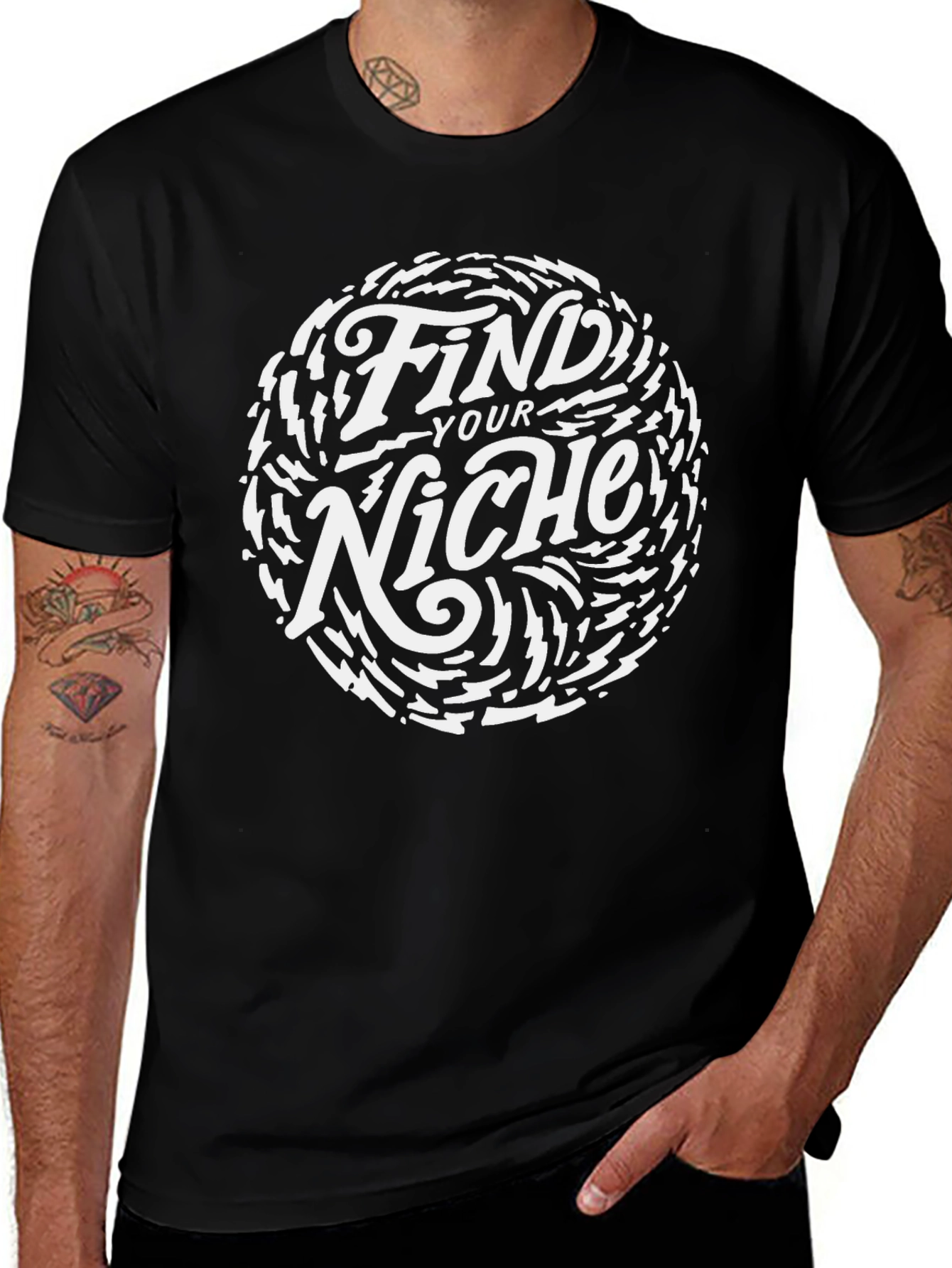 Find Your Niche Graphic Black T-Shirt