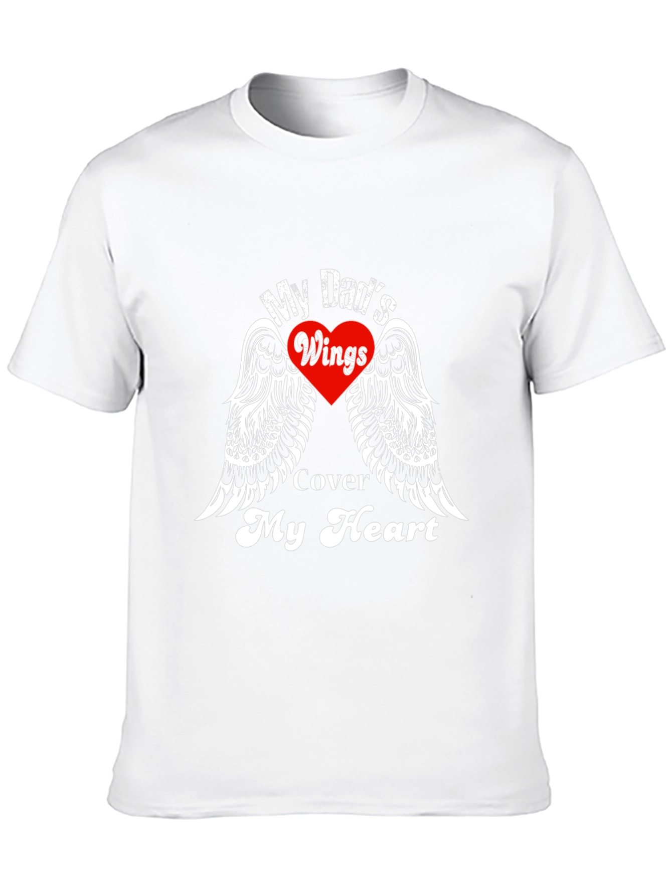 My Dads Wings Cover My Heart Black T-Shirt