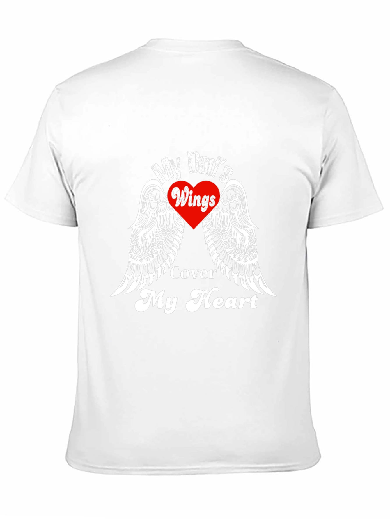 My Dads Wings Cover My Heart Black T-Shirt