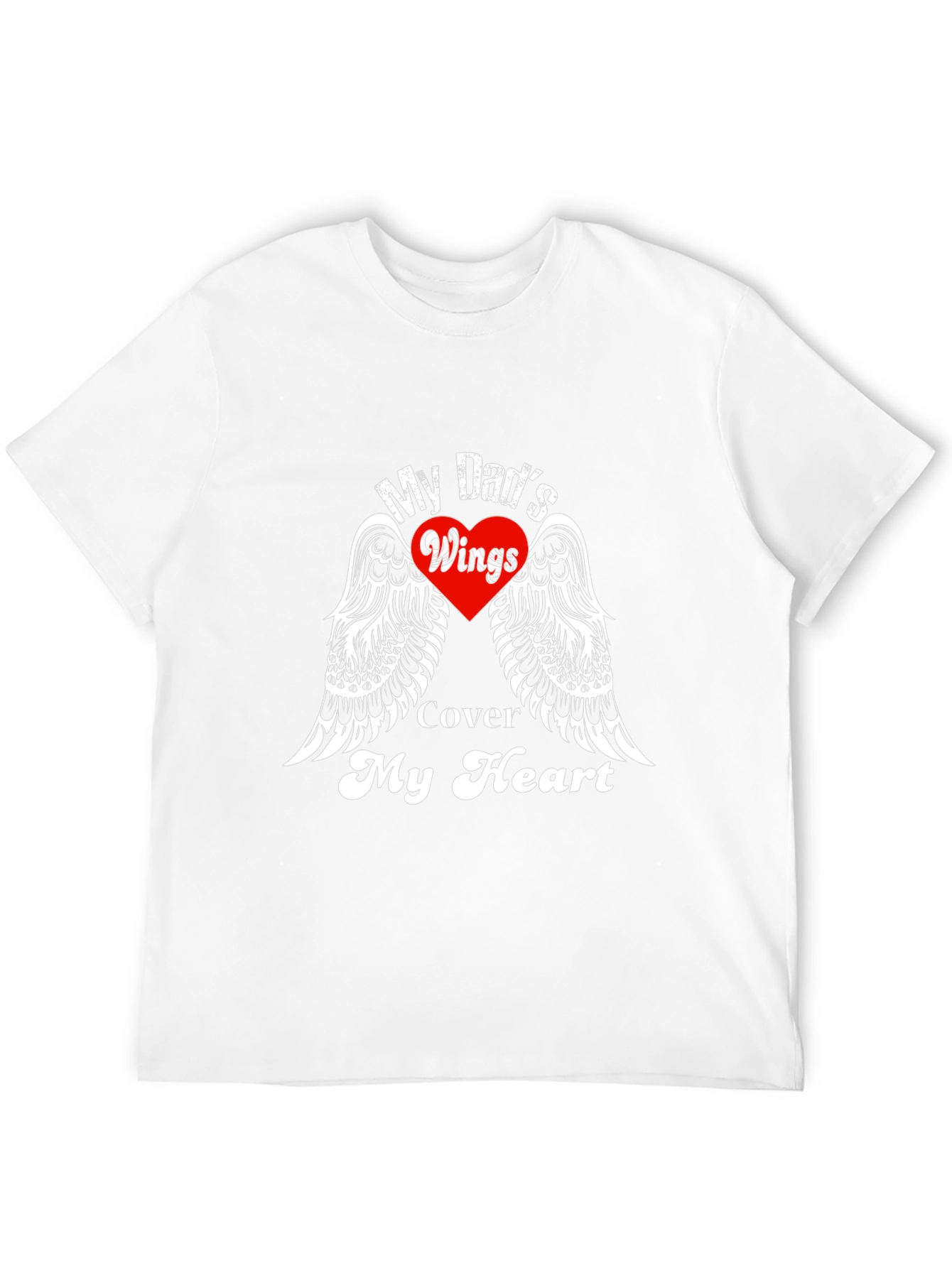 My Dads Wings Cover My Heart Black T-Shirt