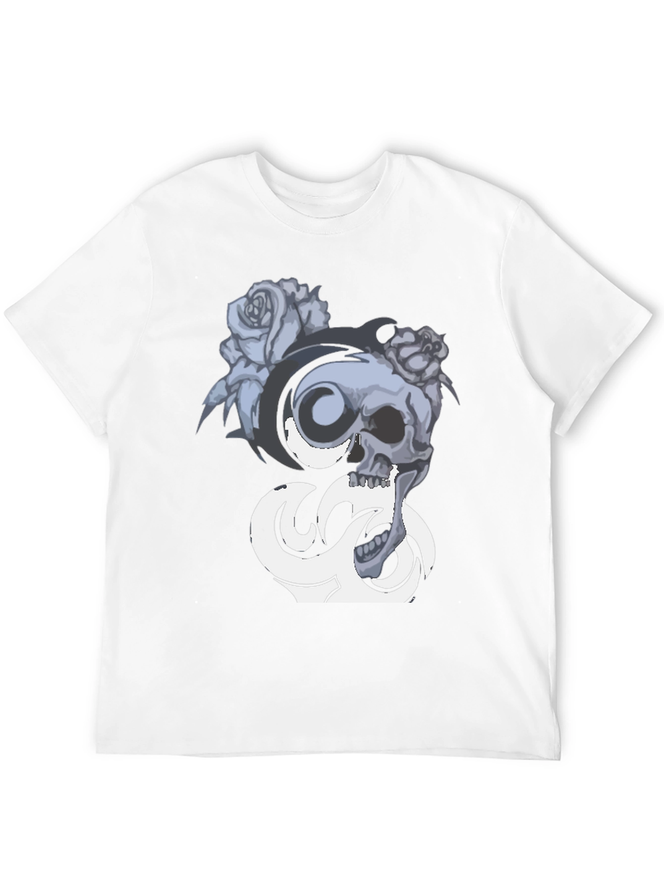 Skull & Roses Graphic Tee - Black