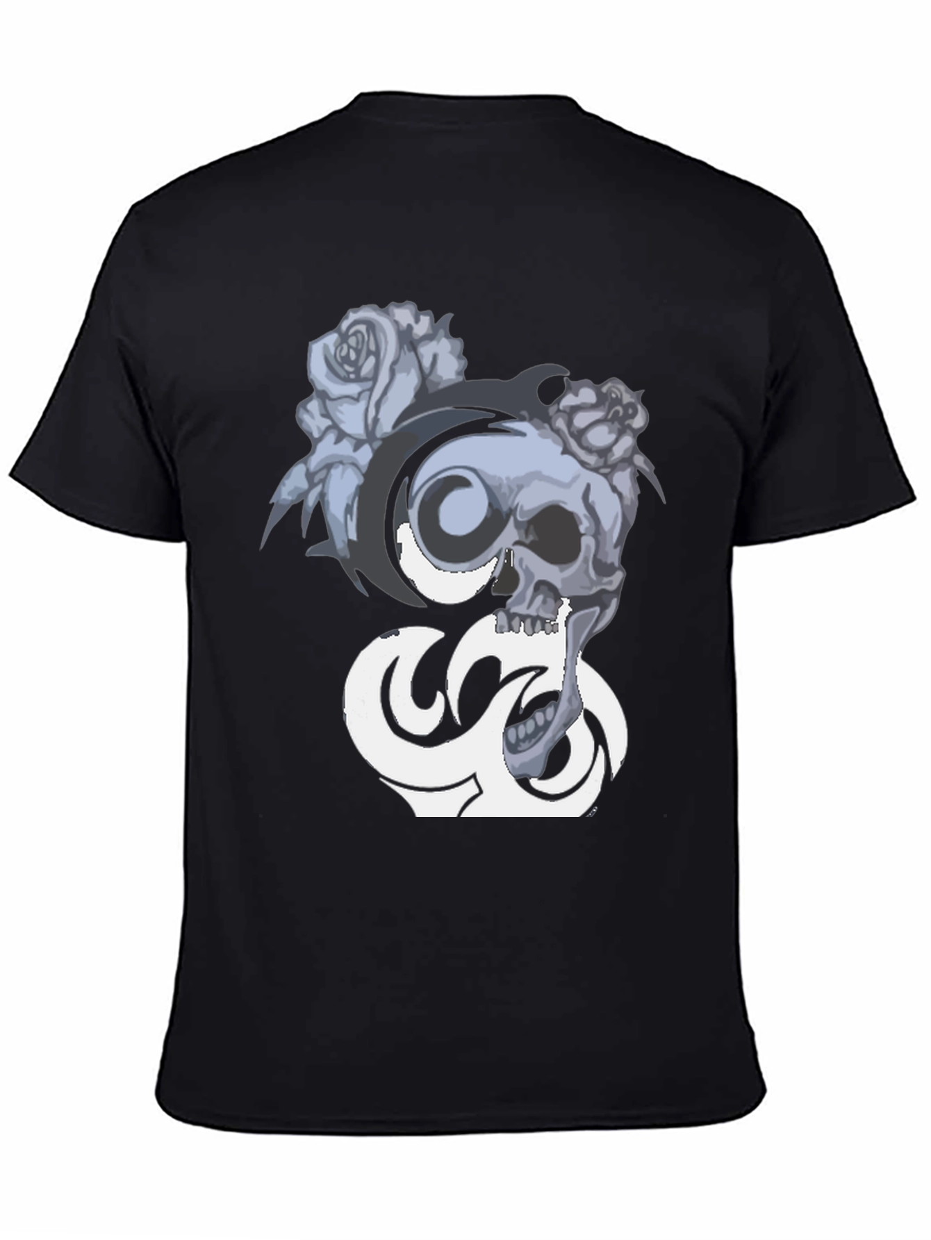 Skull & Roses Graphic Tee - Black