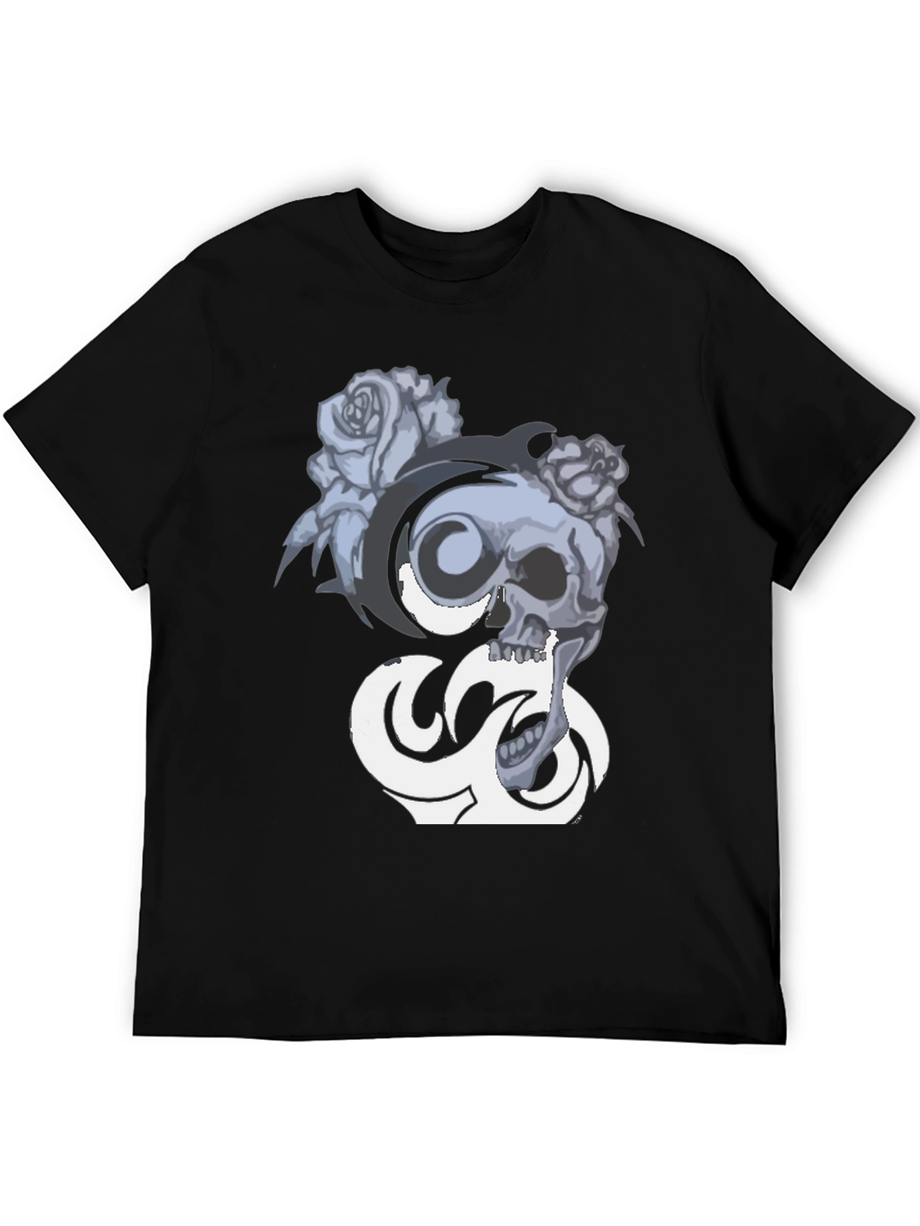Skull & Roses Graphic Tee - Black