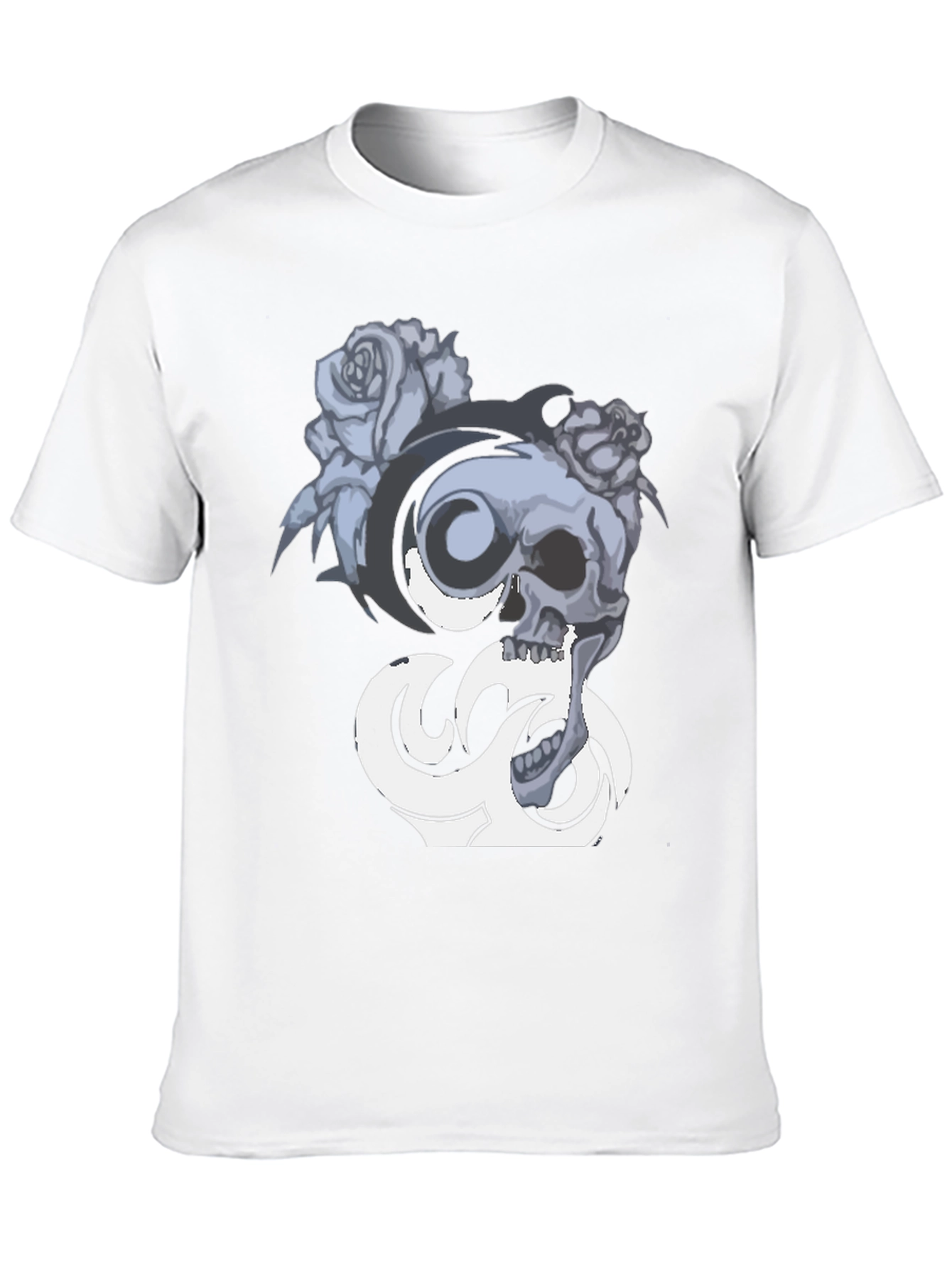 Skull & Roses Graphic Tee - Black