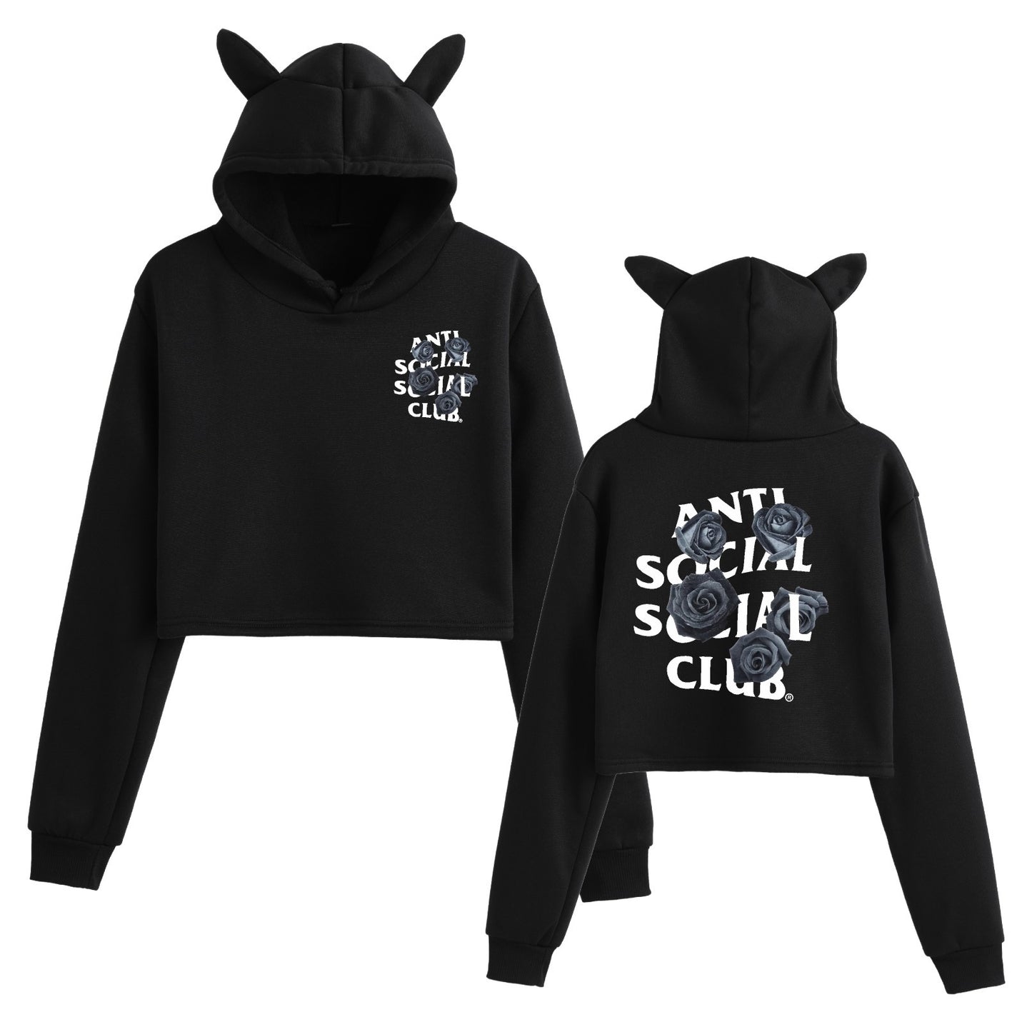 Anti Social Social Club Floral Print Student Creative Crop Top