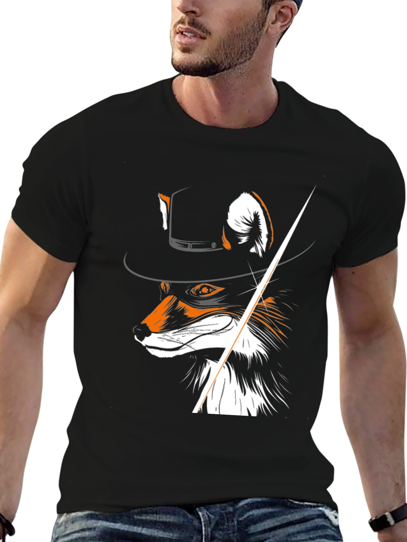 Fox in a Hat Graphic Tee - Unique Design
