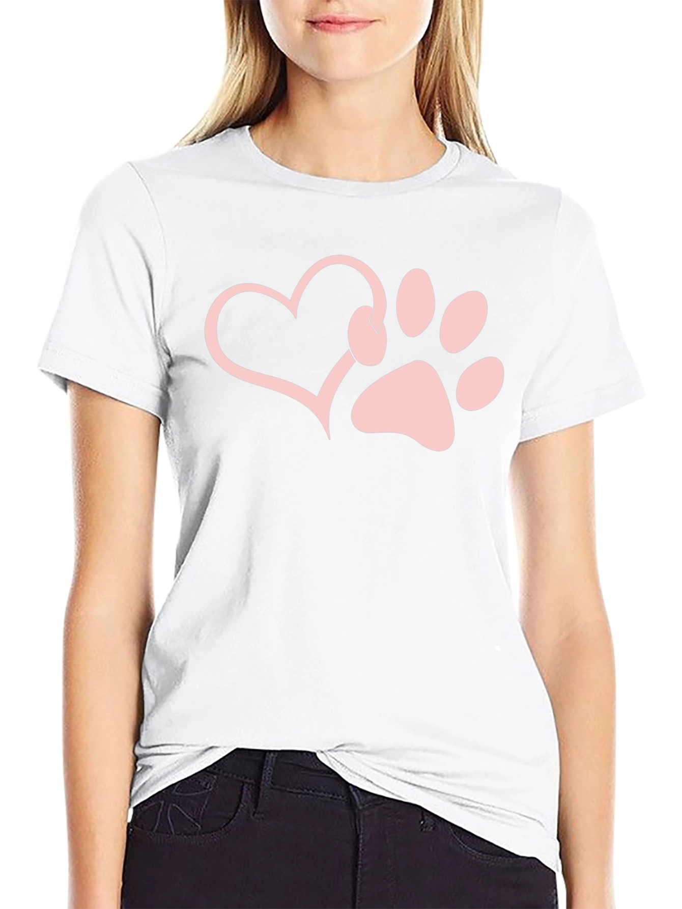 Paw Print Heart T-Shirt - Dog Lover Tee