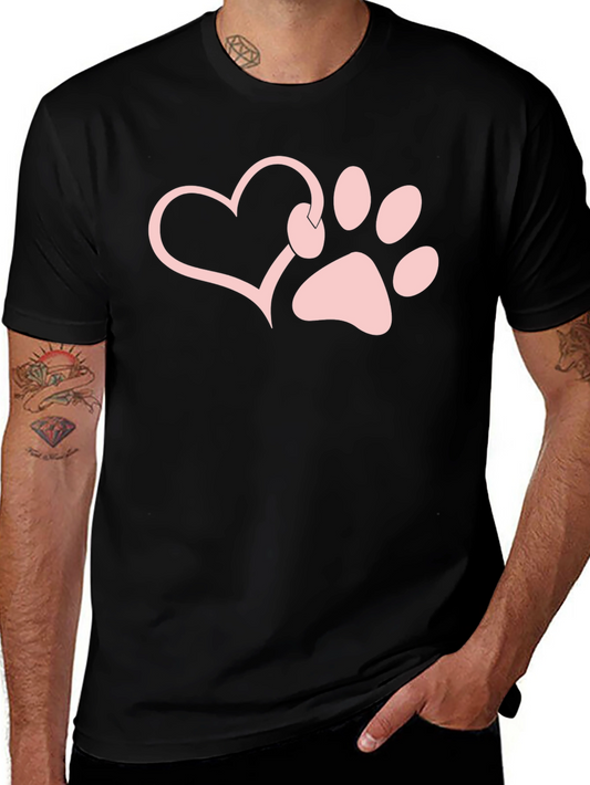Paw Print Heart T-Shirt - Dog Lover Tee