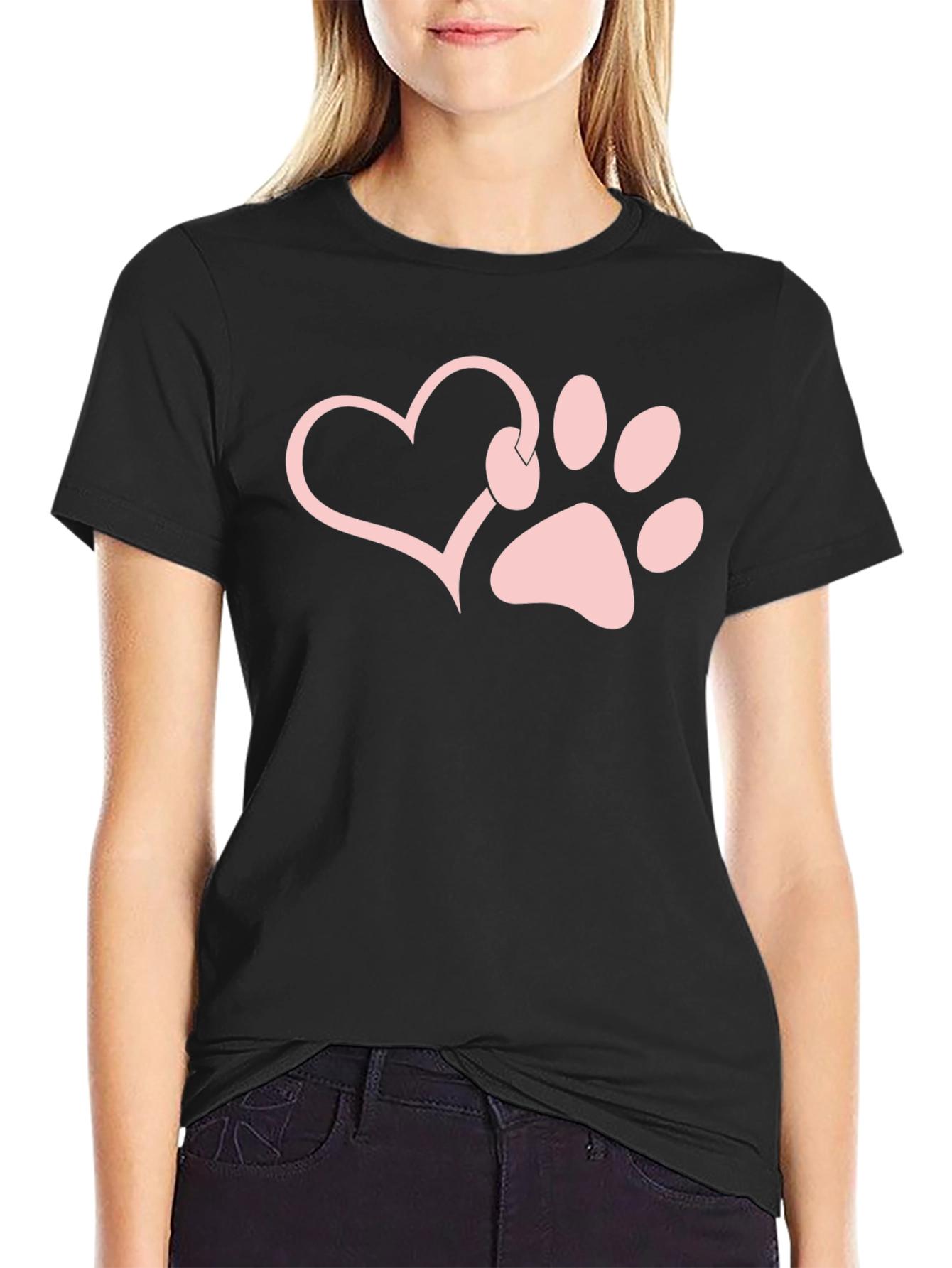 Paw Print Heart T-Shirt - Dog Lover Tee
