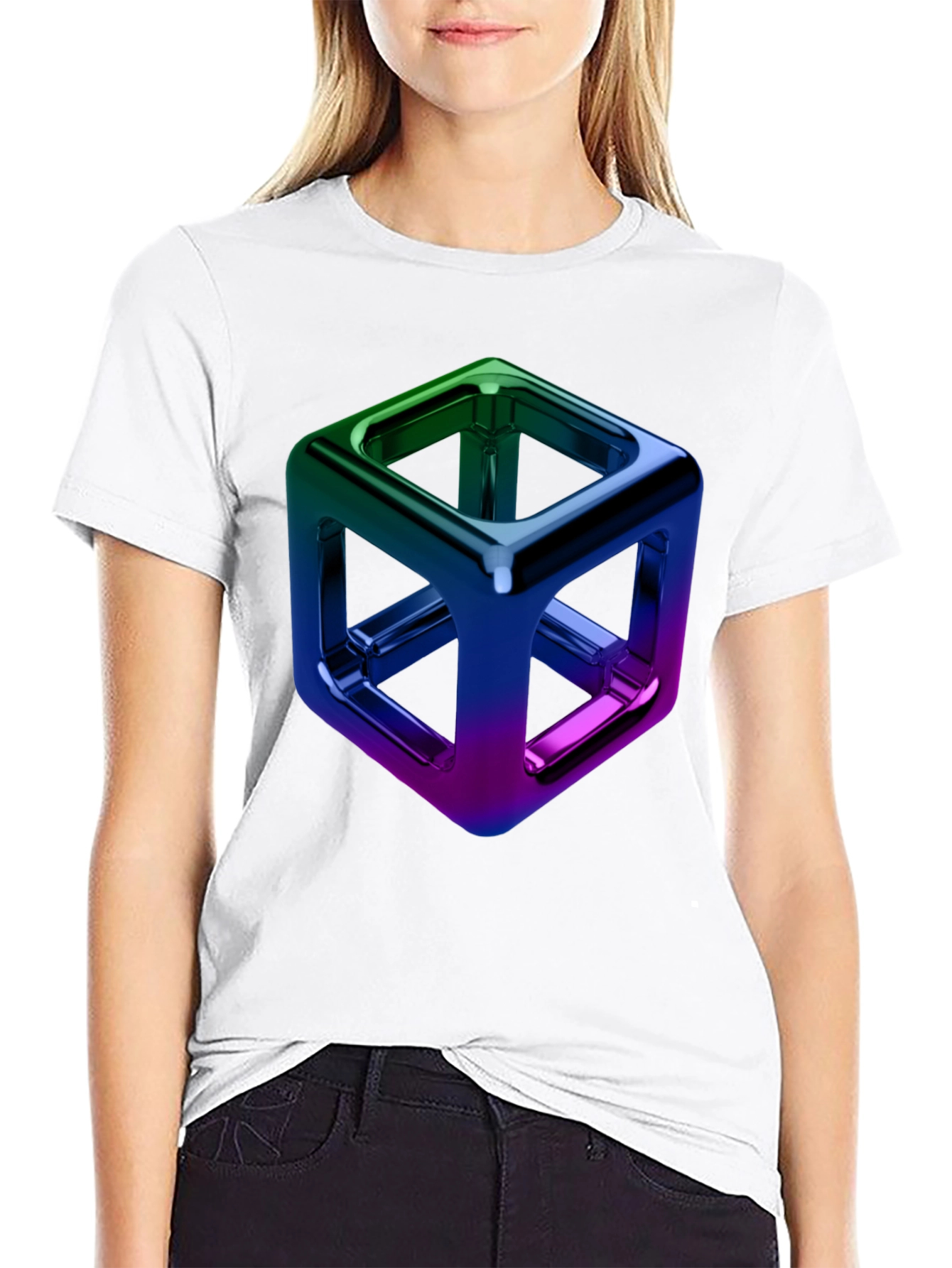 Prism Cube Graphic Tee - Sleek Modern Design