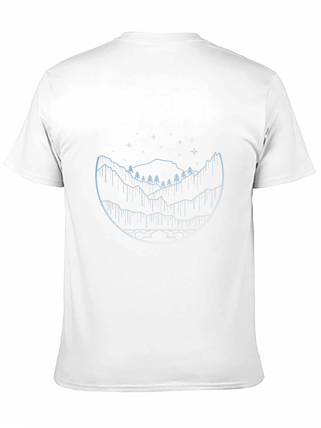 Minimalist Mountain Landscape Black T-Shirt