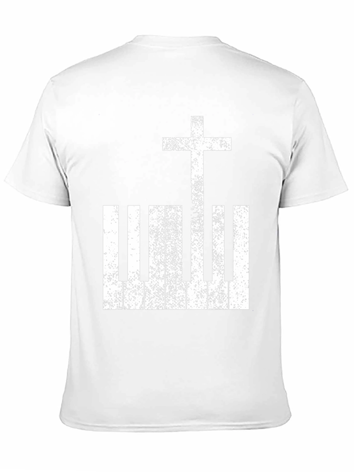 Piano Cross Graphic Tee - Musician Christian T-Shirt
