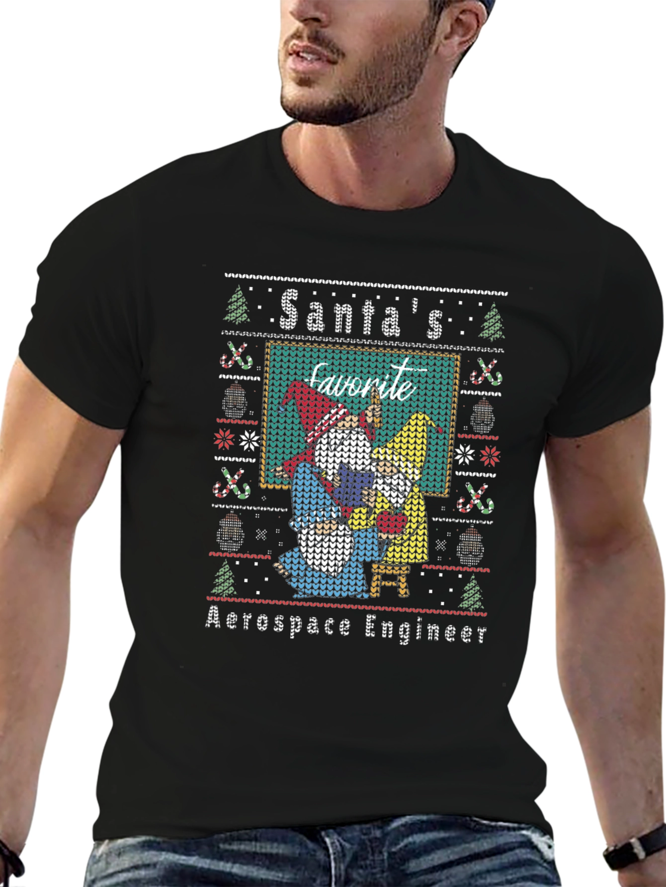 Santas Favorite Aerospace Engineer Ugly Christmas T-Shirt