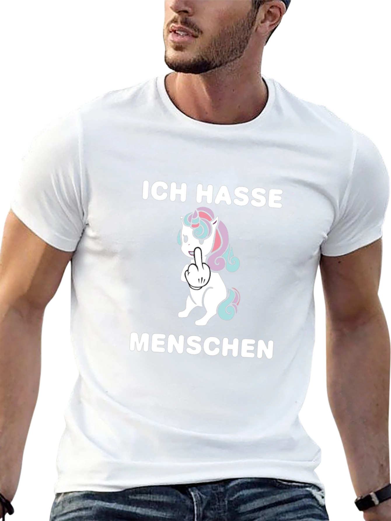 Ich Hasse Menschen Unicorn Graphic T-Shirt