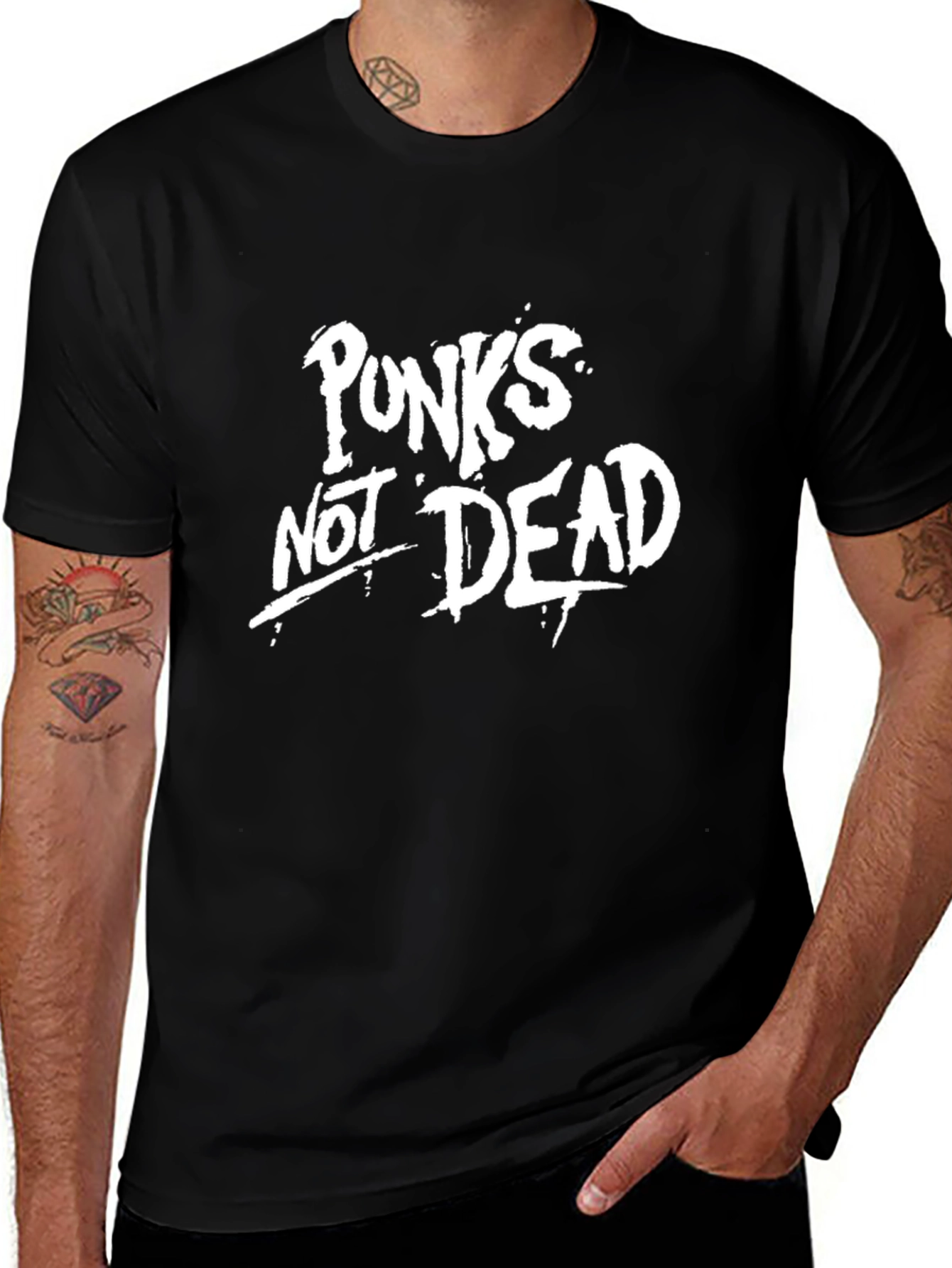 Punx Not Dead Graphic T-Shirt - Black Cotton Tee