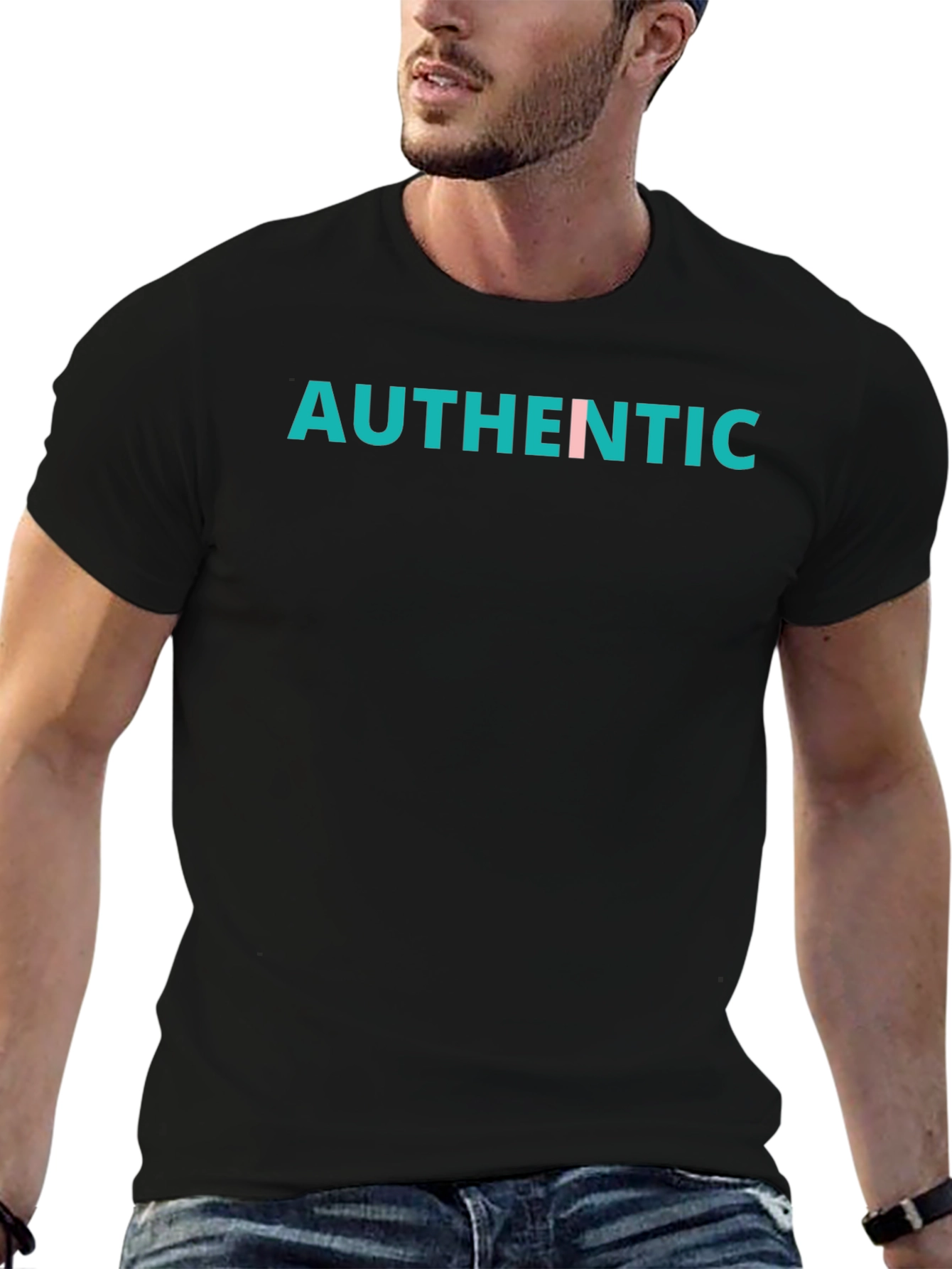 Authentic Graphic Tee - Black Cotton T-Shirt