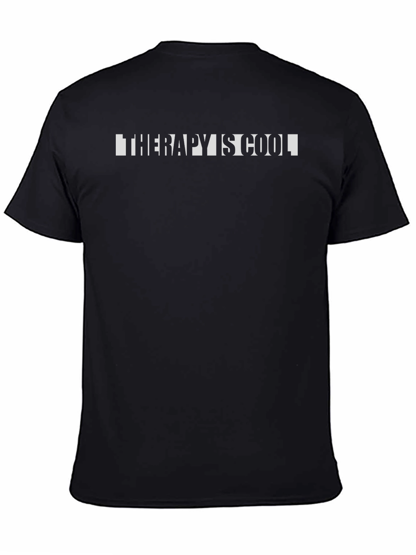 Therapy is Cool Black Graphic T-Shirt