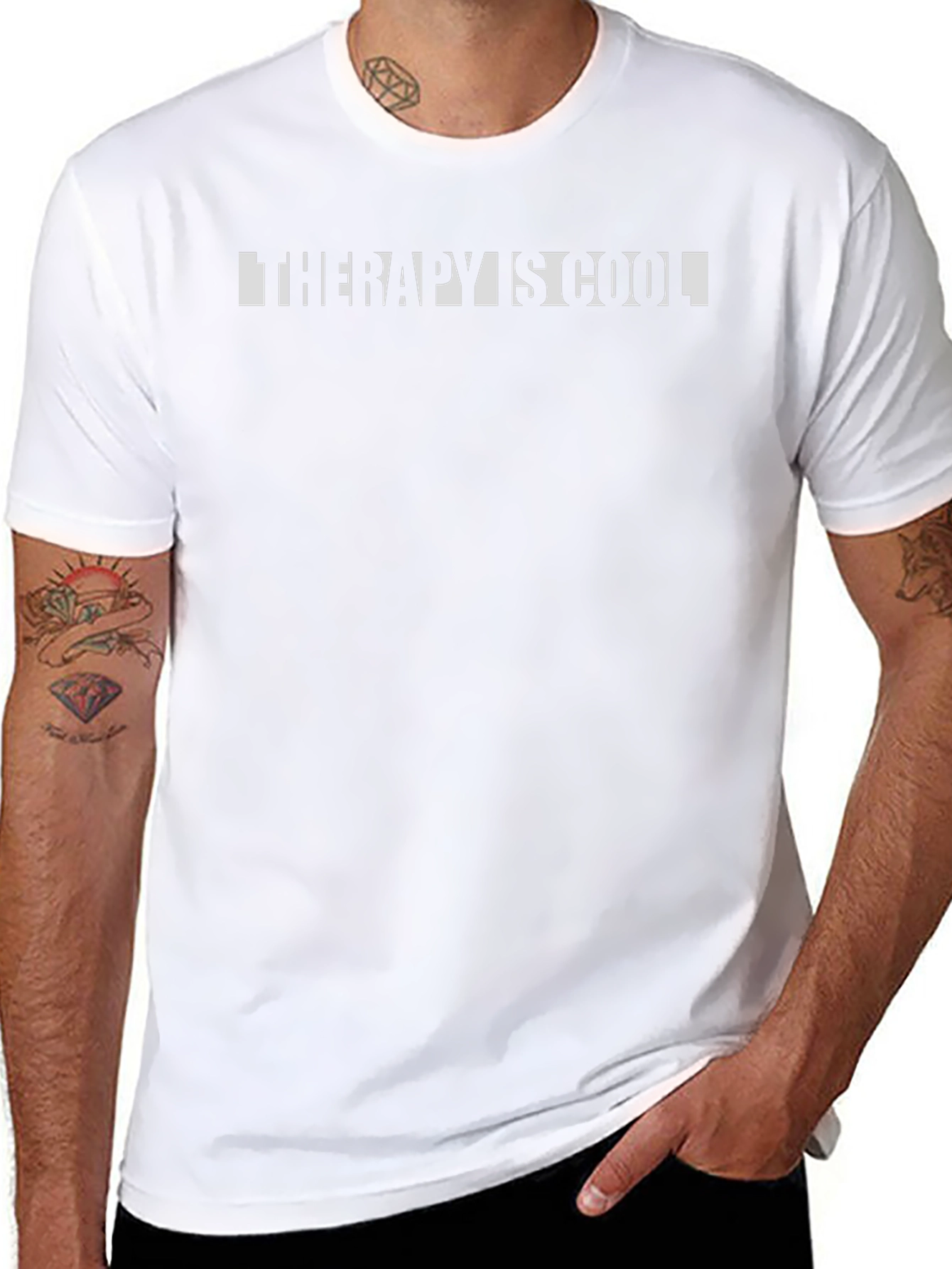Therapy is Cool Black Graphic T-Shirt