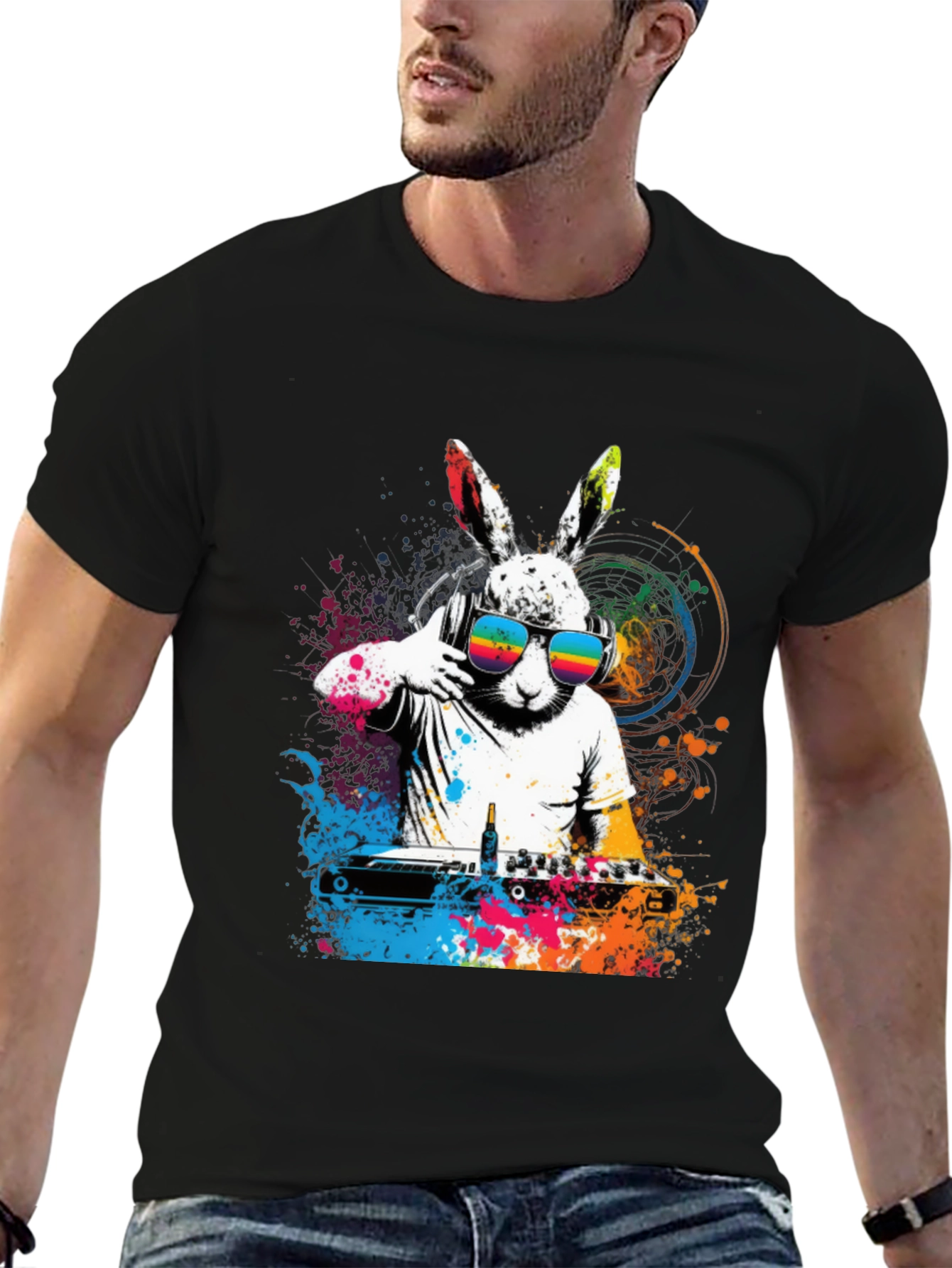 DJ Rabbit T-Shirt - Cool Graphic Tee