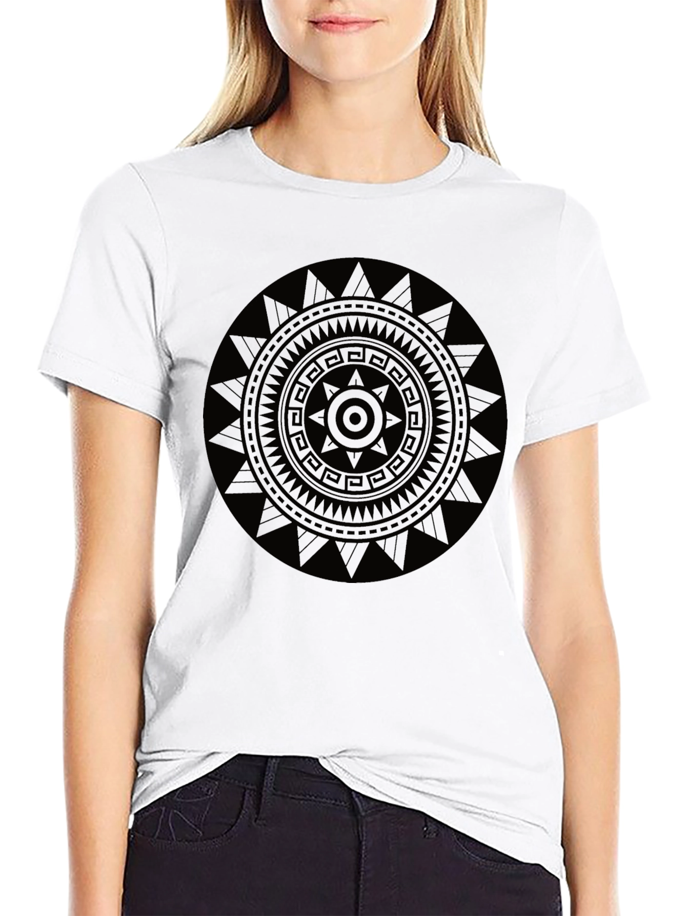 Tribal Mandala Graphic Black T-Shirt
