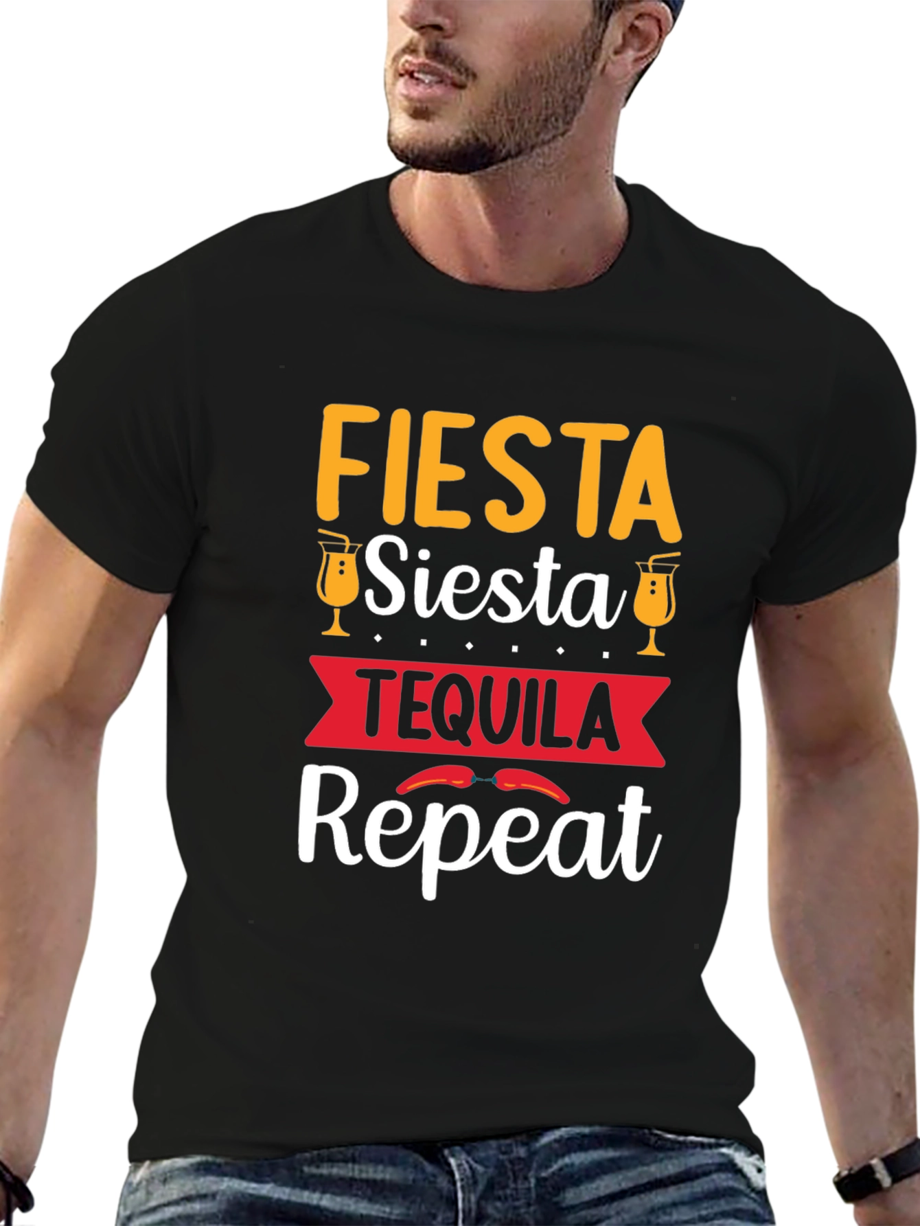 Fiesta Siesta Tequila Repeat Graphic Tee