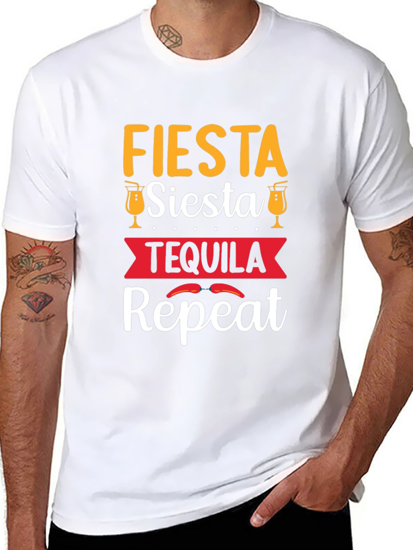 Fiesta Siesta Tequila Repeat Graphic Tee