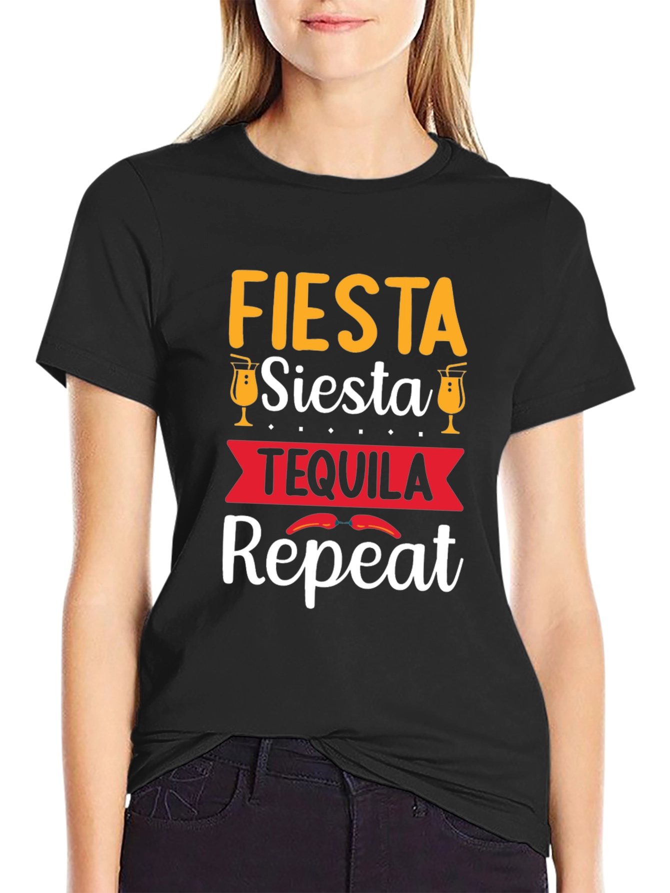 Fiesta Siesta Tequila Repeat Graphic Tee